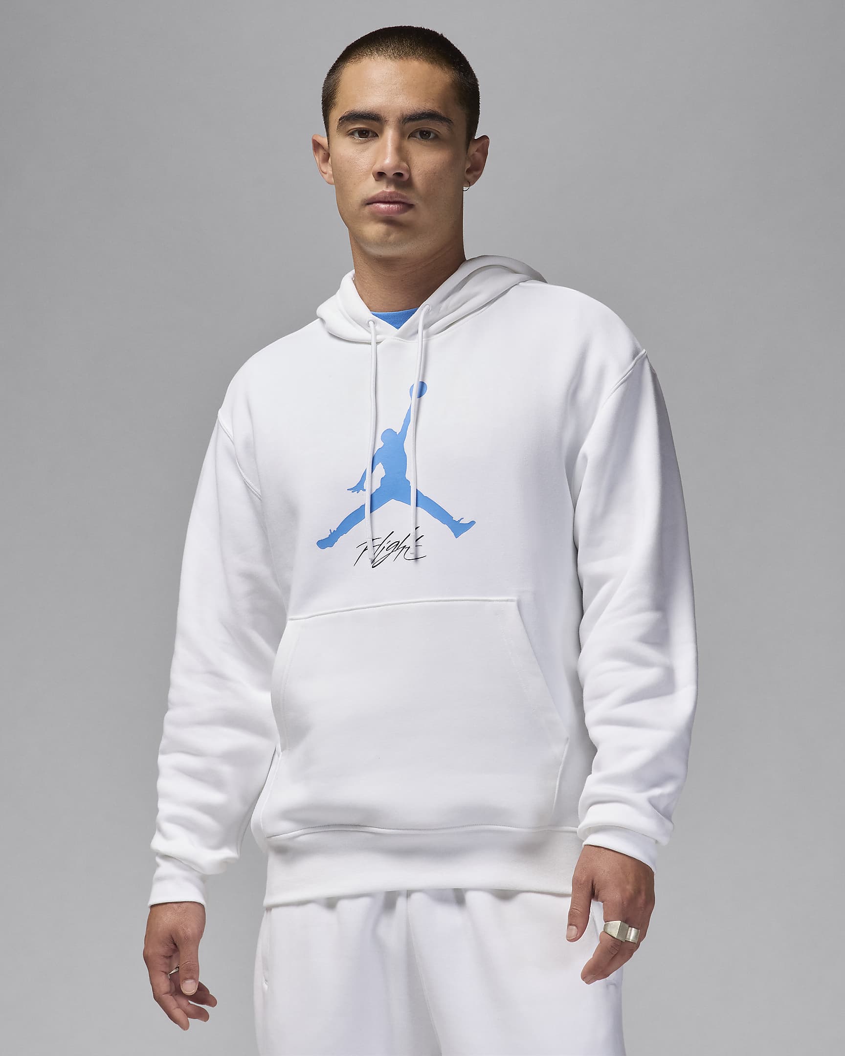 Felpa in fleece con cappuccio Jordan Essentials – Uomo - Bianco/Nero/Legend Blue