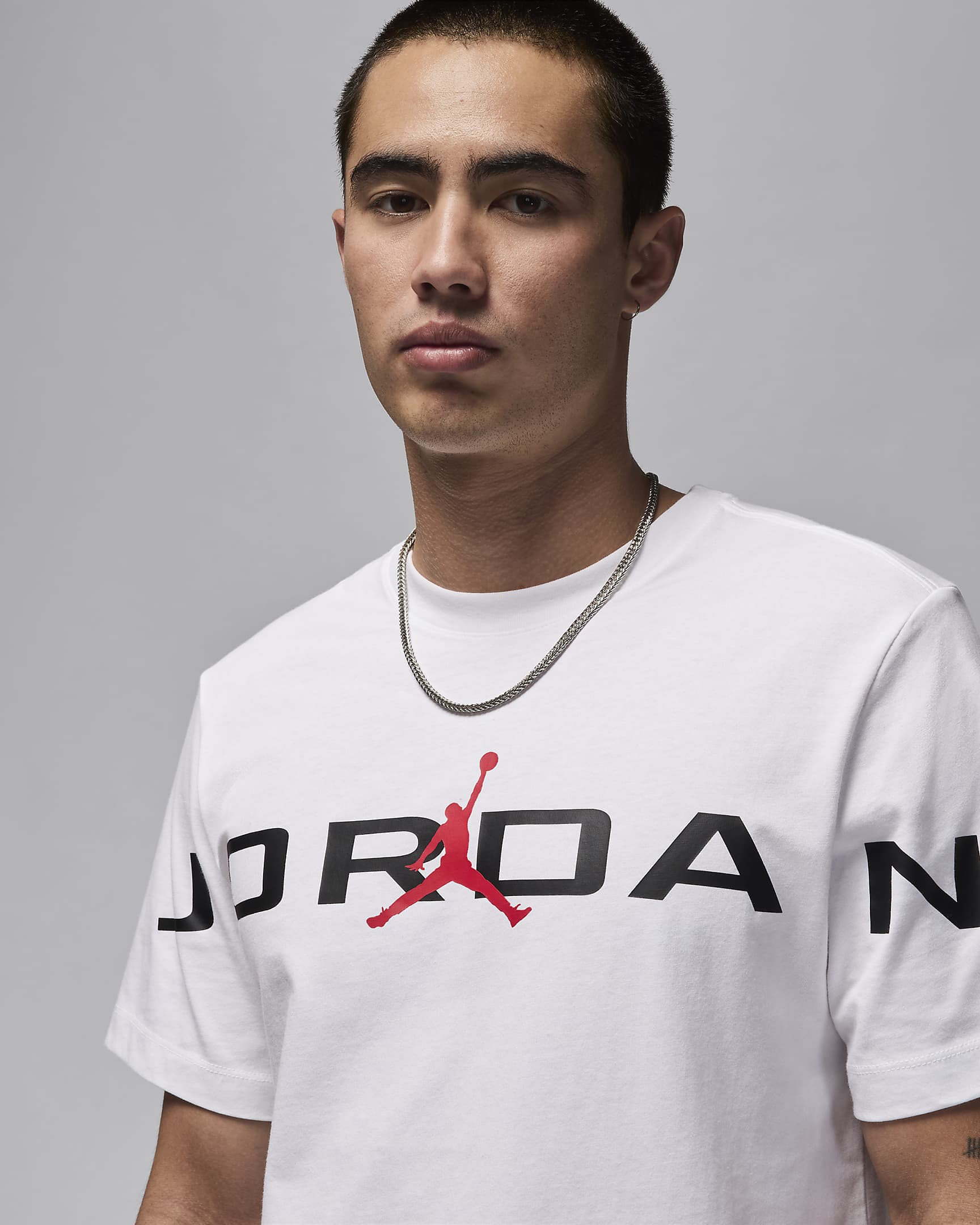 Playera para hombre Jordan - Blanco/Negro/Rojo gimnasio