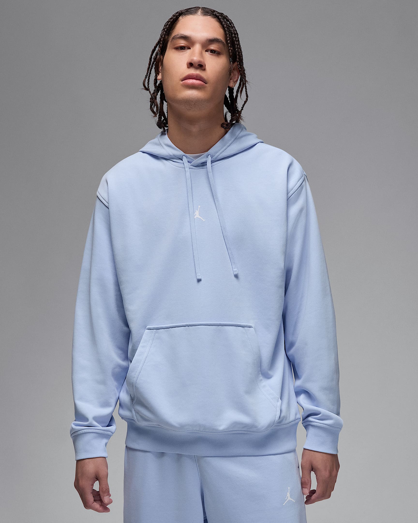 Jordan Sport Crossover Dri-FIT hettegenser til herre - Hydrogen Blue/Hvit