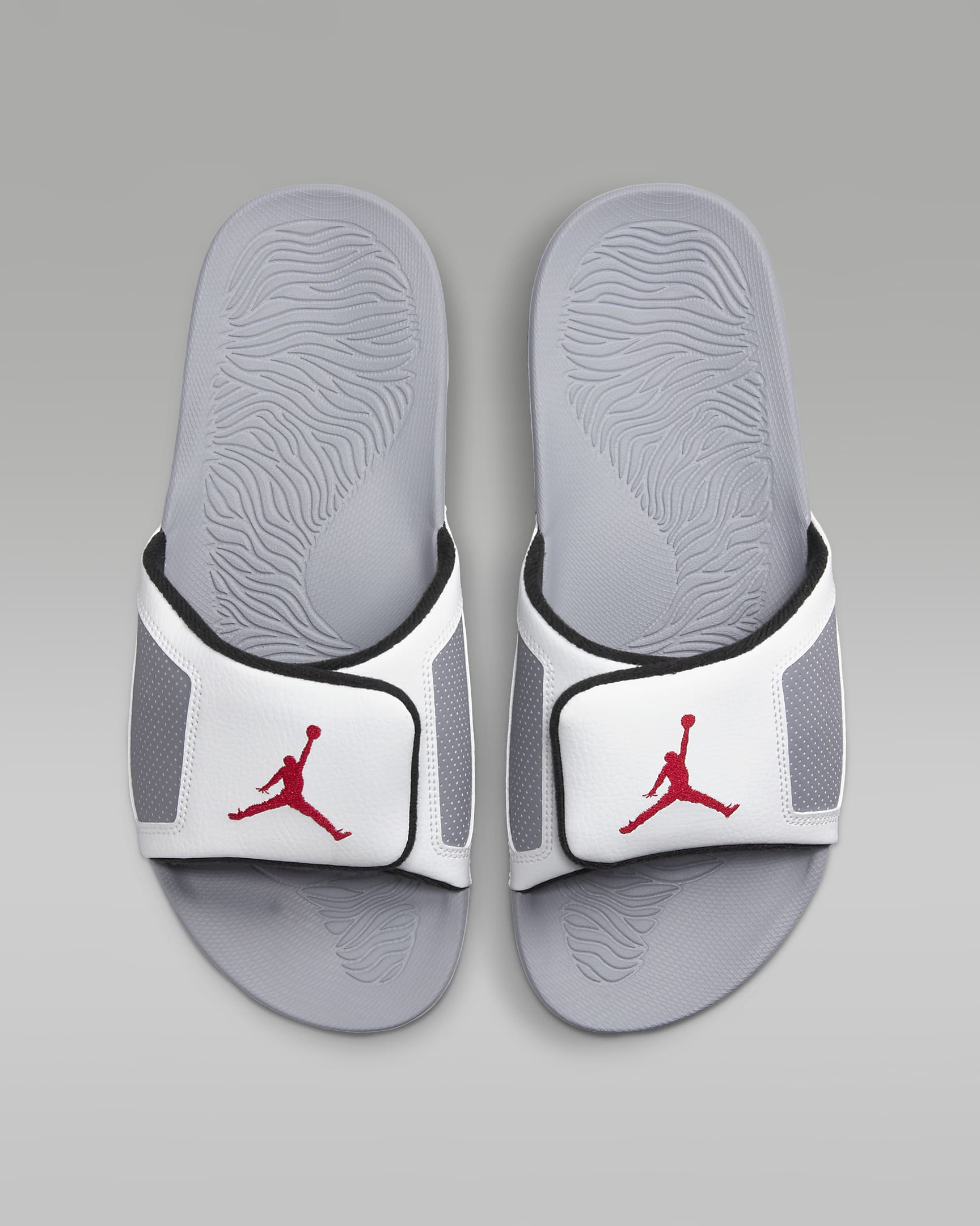 Jordan Hydro III Men's Slides - Summit White/Cement Grey/Black/Fire Red