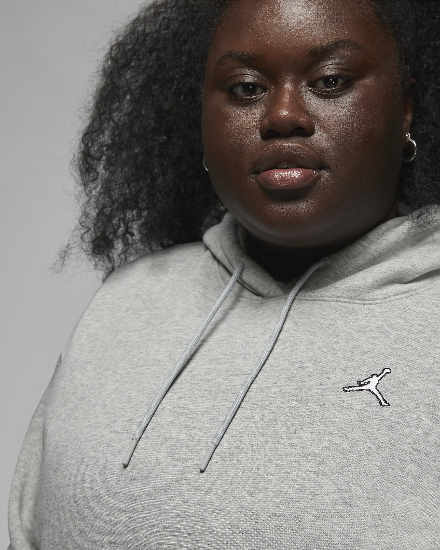 Sweat à capuche Jordan Flight pour Femme (grande taille) - Dark Grey Heather/Blanc