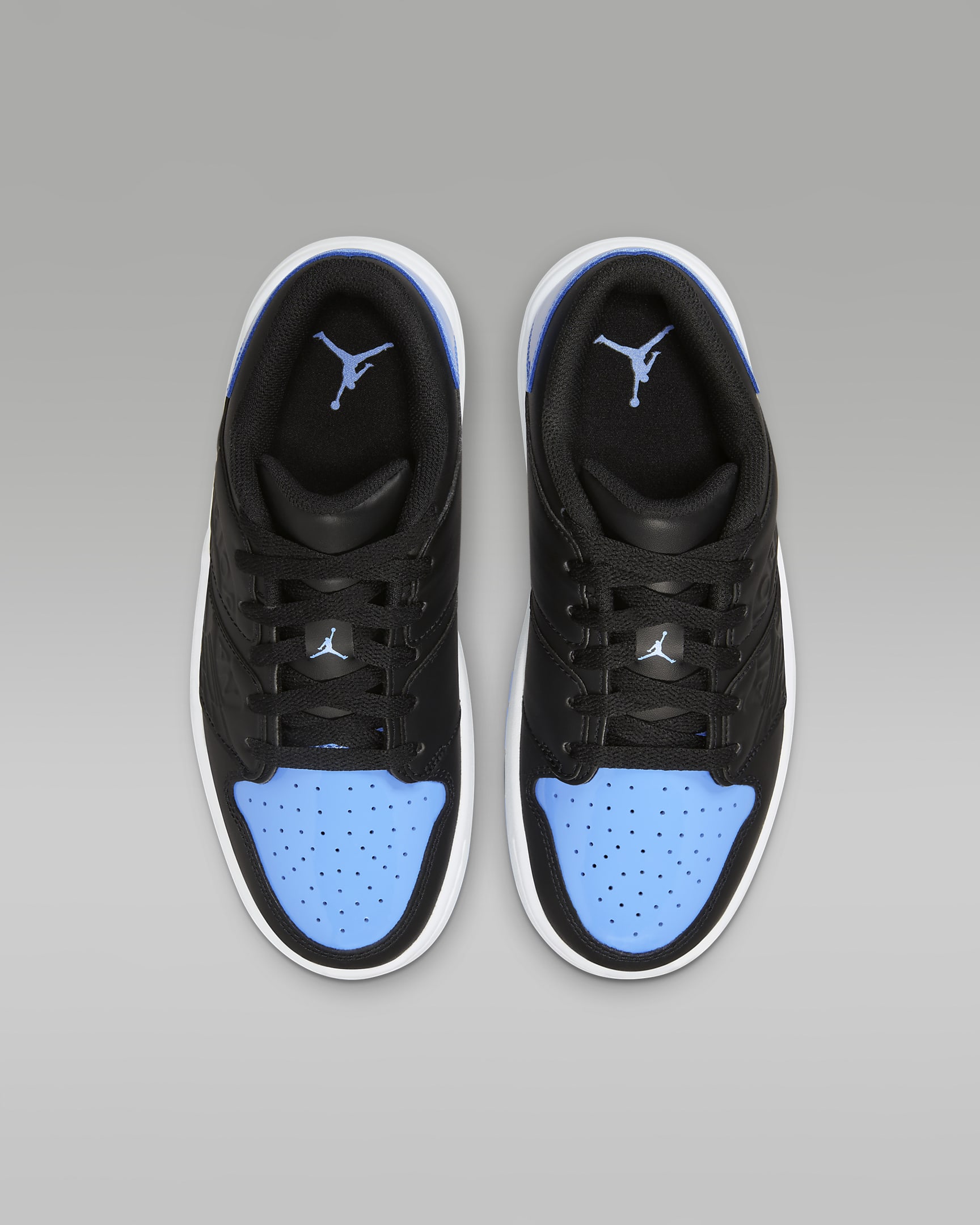 Jordan Nu Retro 1 Low Older Kids' Shoes - Black/White/Football Grey/University Blue