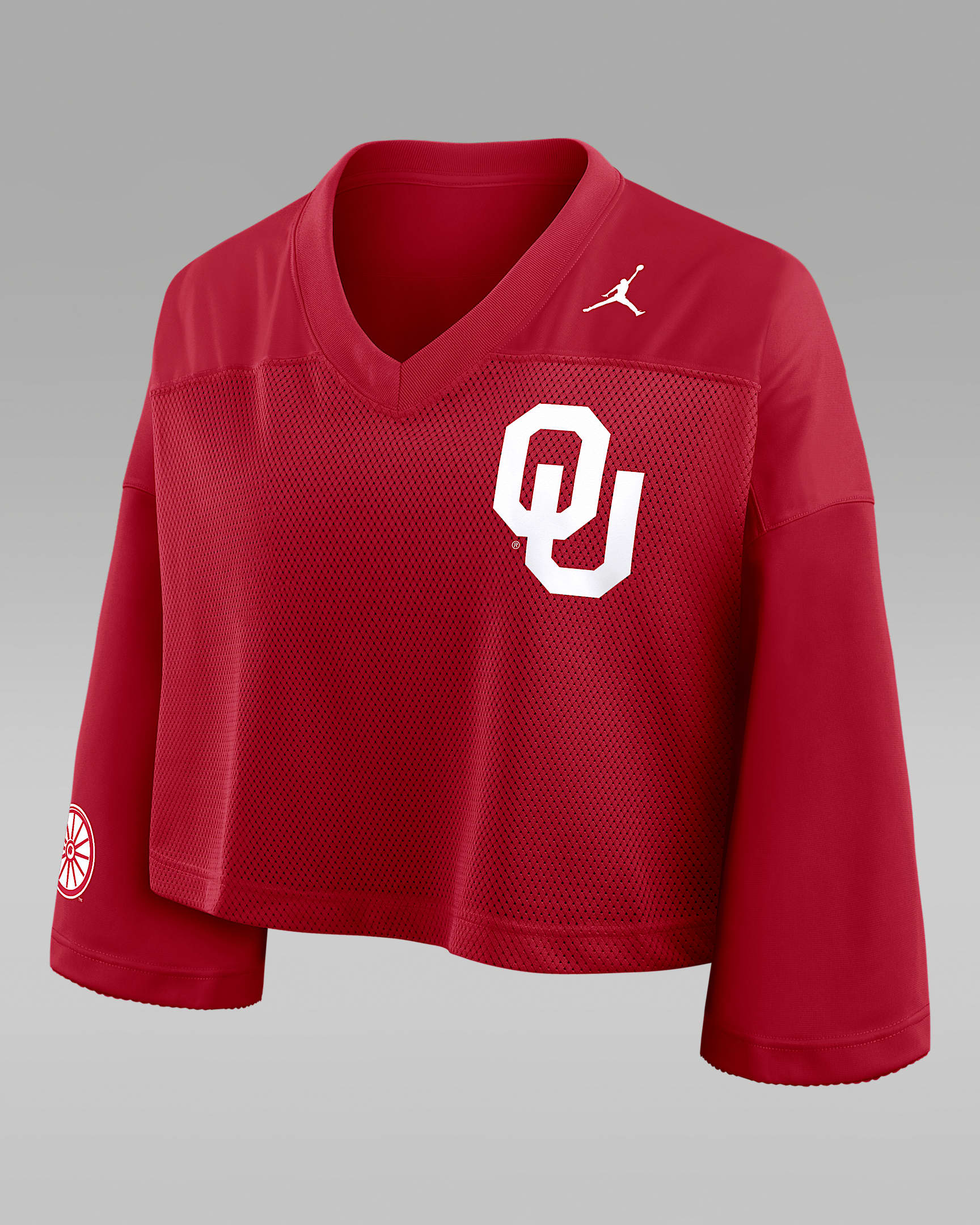 Oklahoma Jersey Women's Jordan Brand Dri-FIT College Cropped Top - Crimson