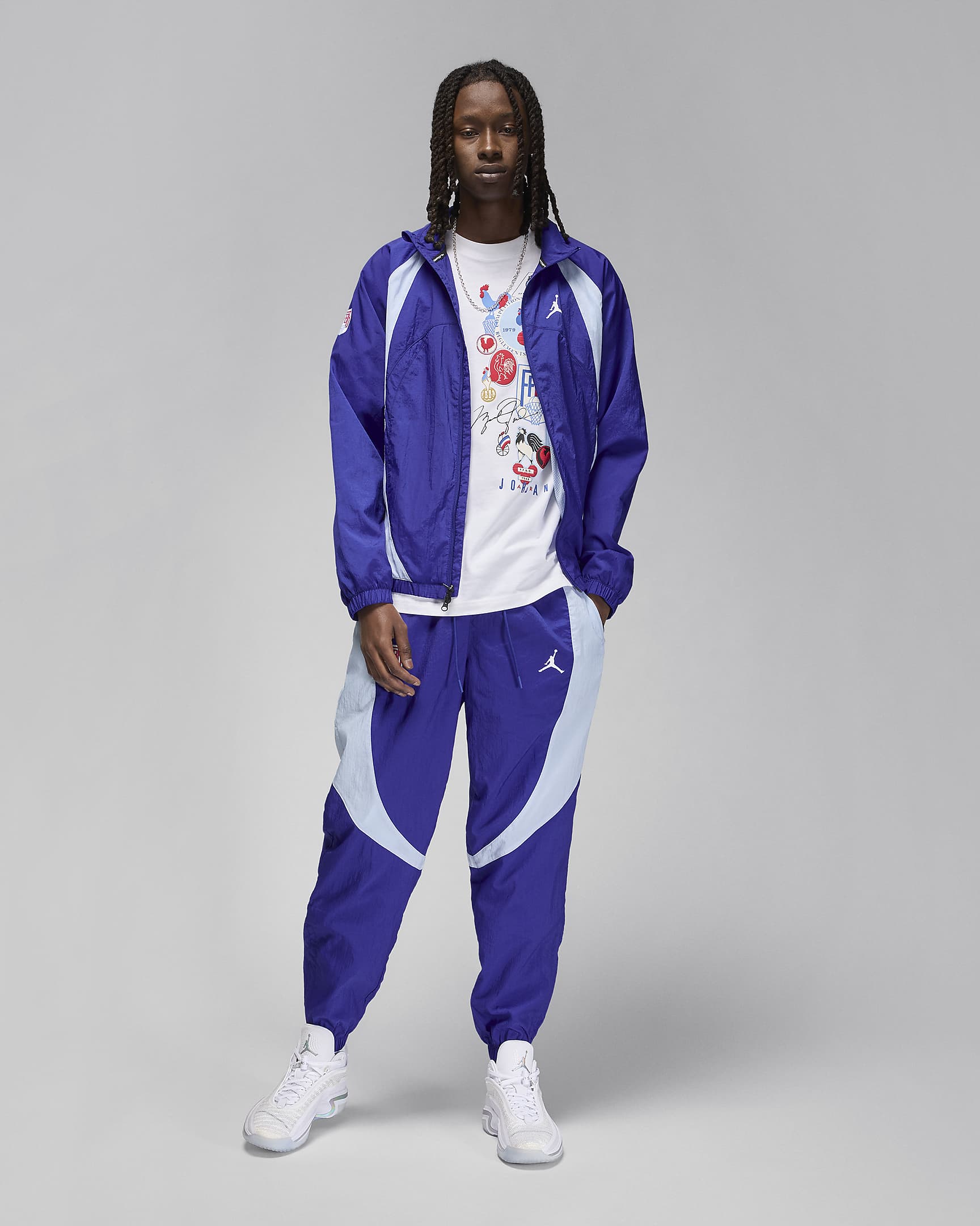 Jordan Sport x Fédération Française de Basketball férfipóló - Fehér/Old Royal