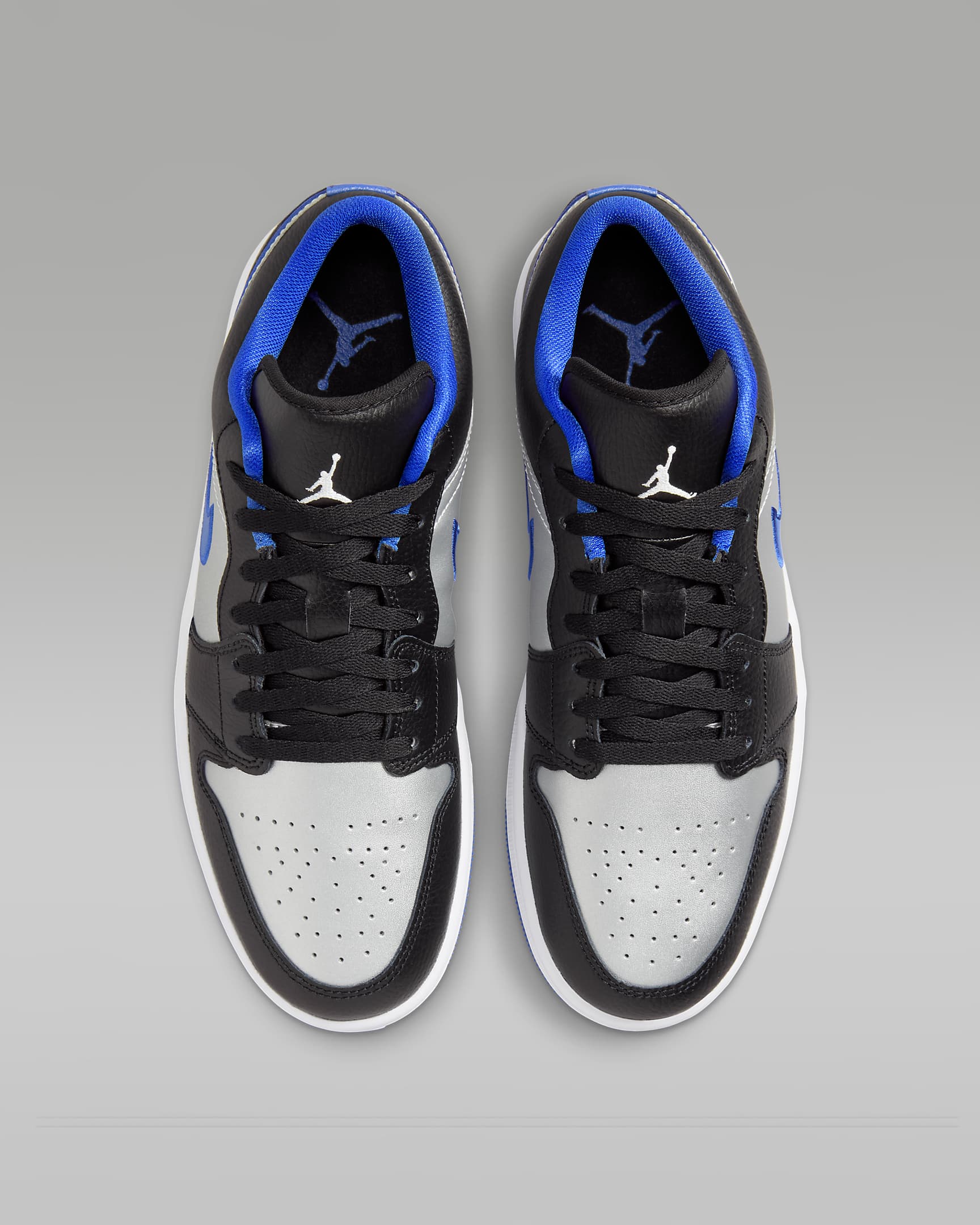 Air Jordan 1 Low Men's Shoes - Black/Game Royal/Metallic Platinum/White