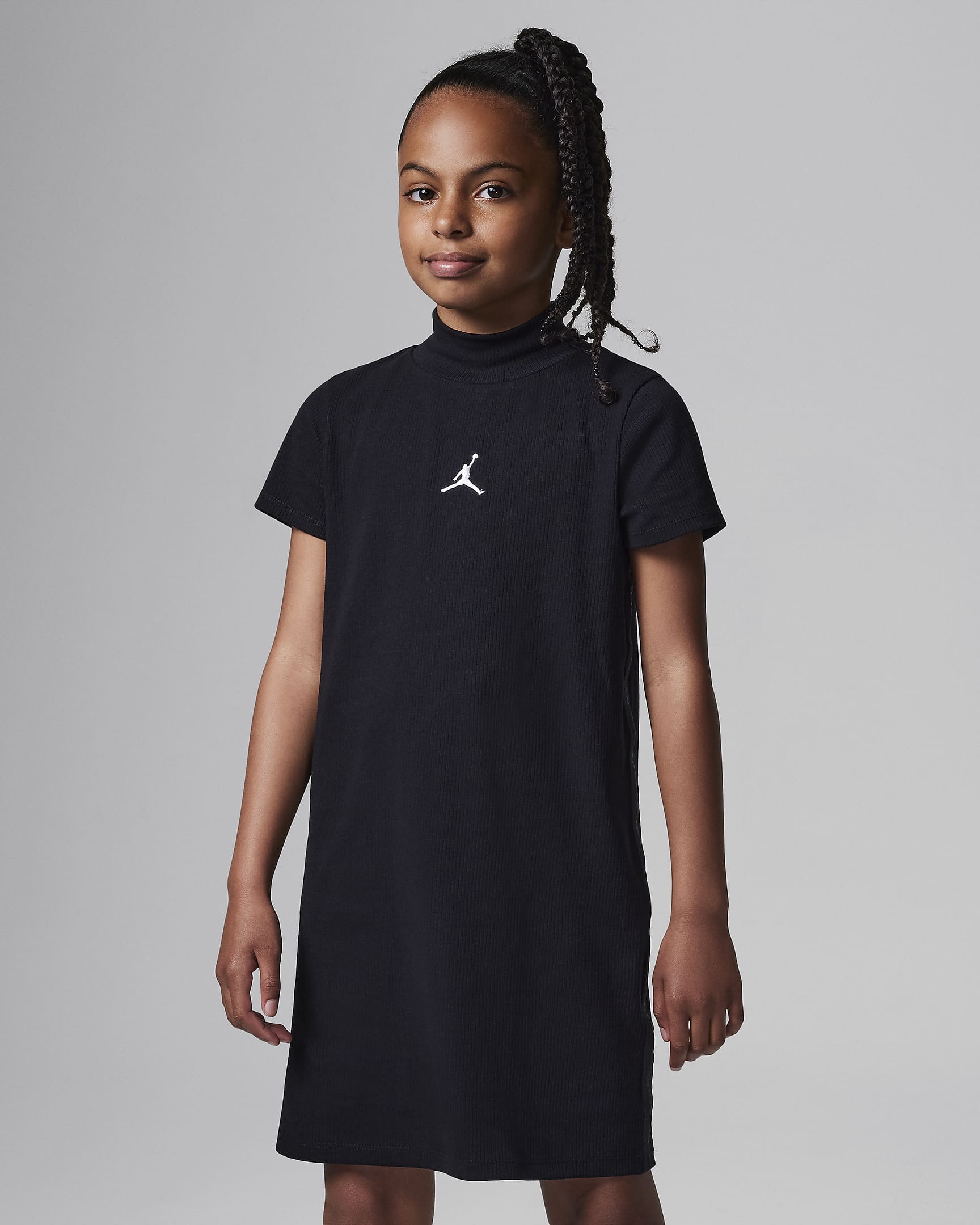 Vestido acanalado Jumpman Jordan para niña talla grande - Negro