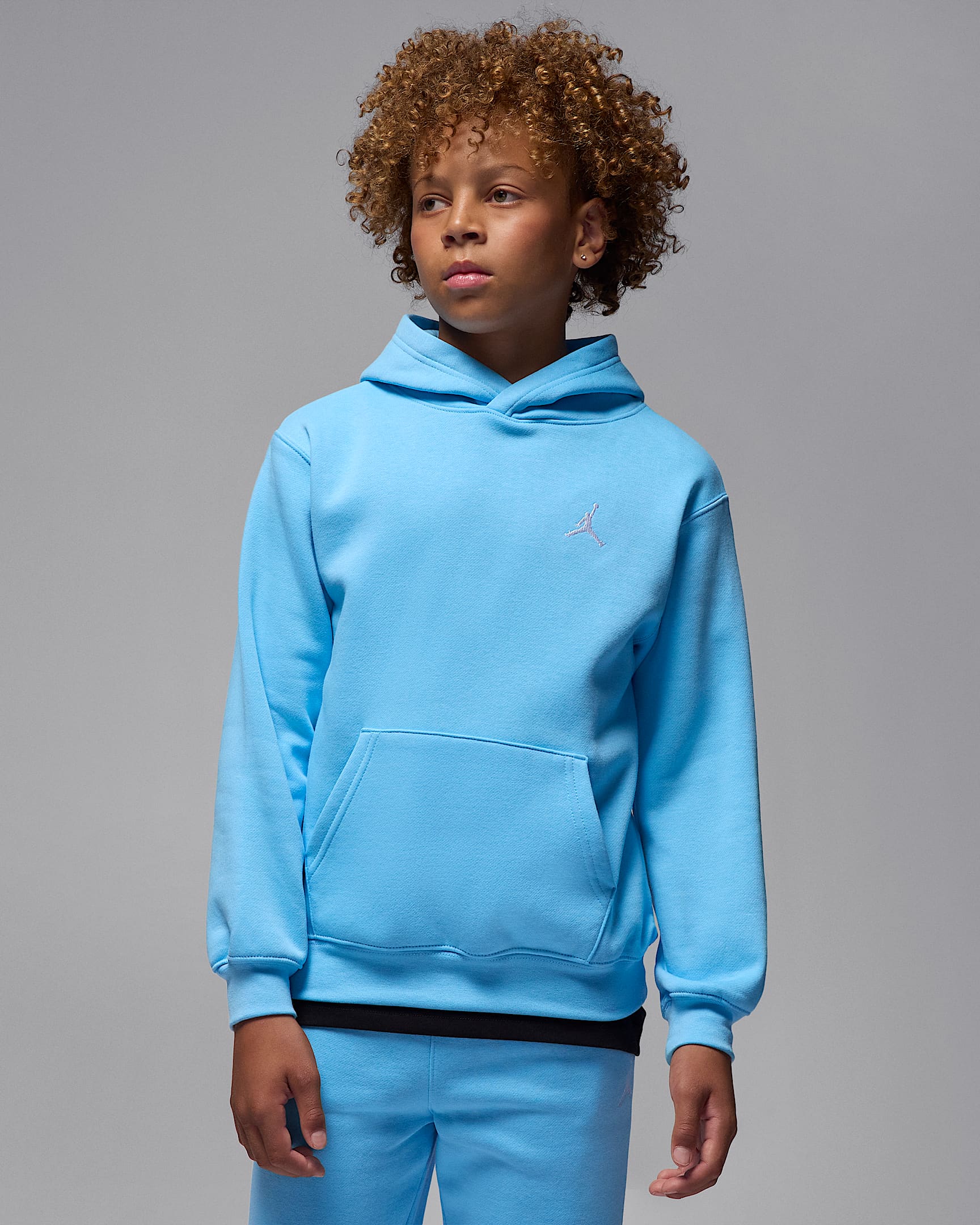 Jordan Brooklyn Fleece Big Kids' Pullover Hoodie - Blue Chill