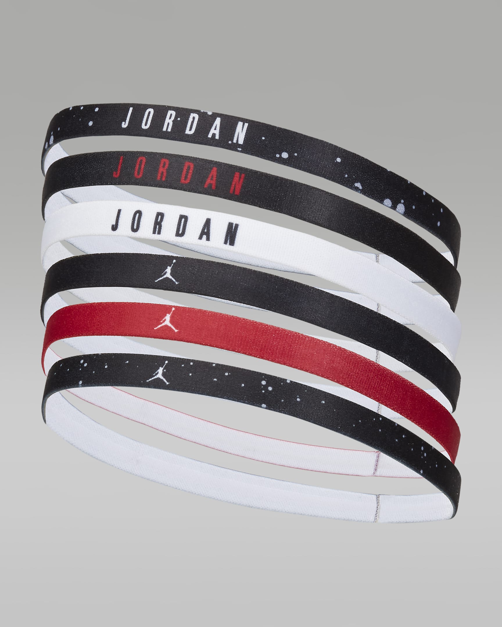 Jordan Elastic Hairbands (6-Pack) - Black/Black/White