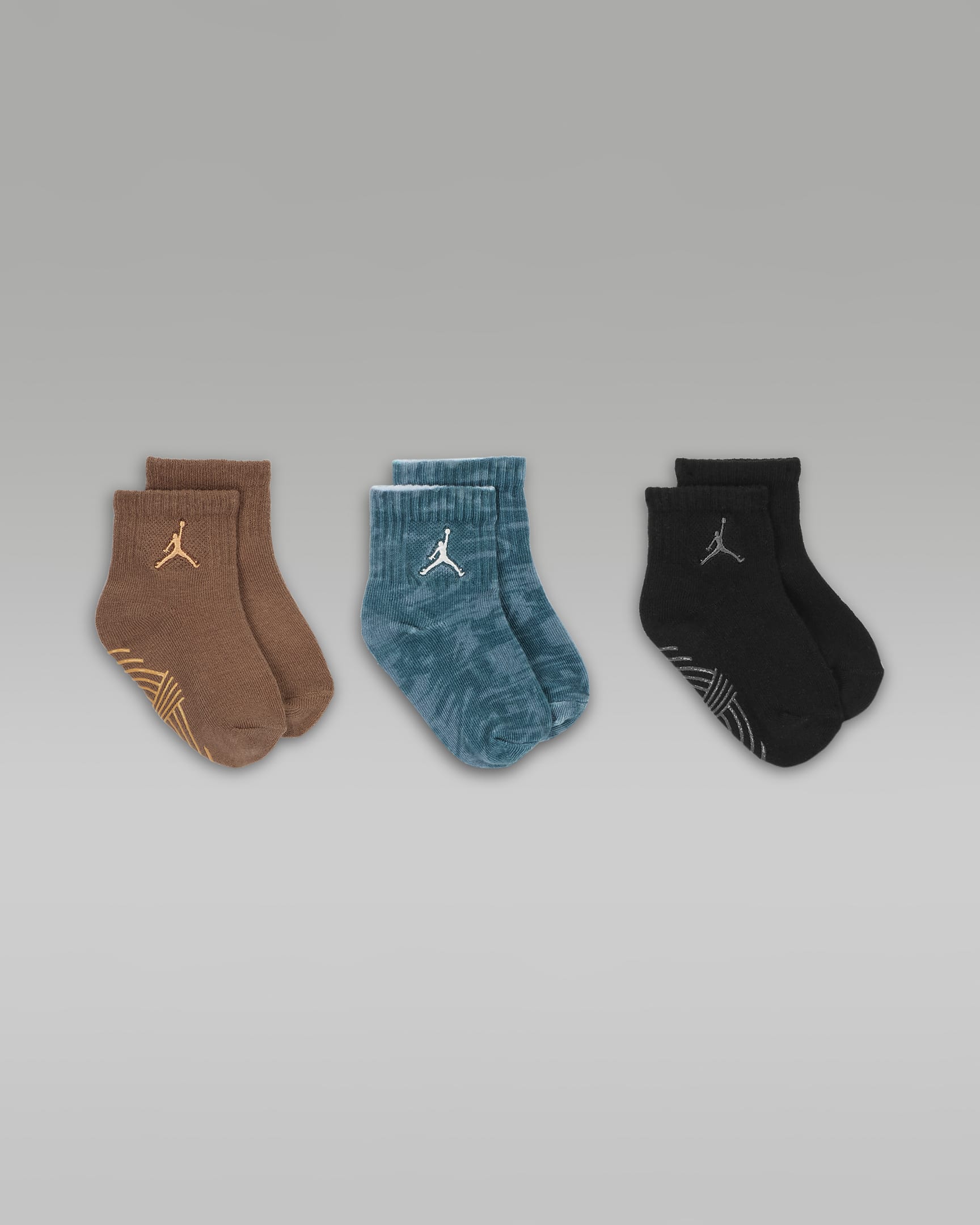 Jordan Baby (12-24M) Gripper Socks (3 Pairs) - Oxidized Green