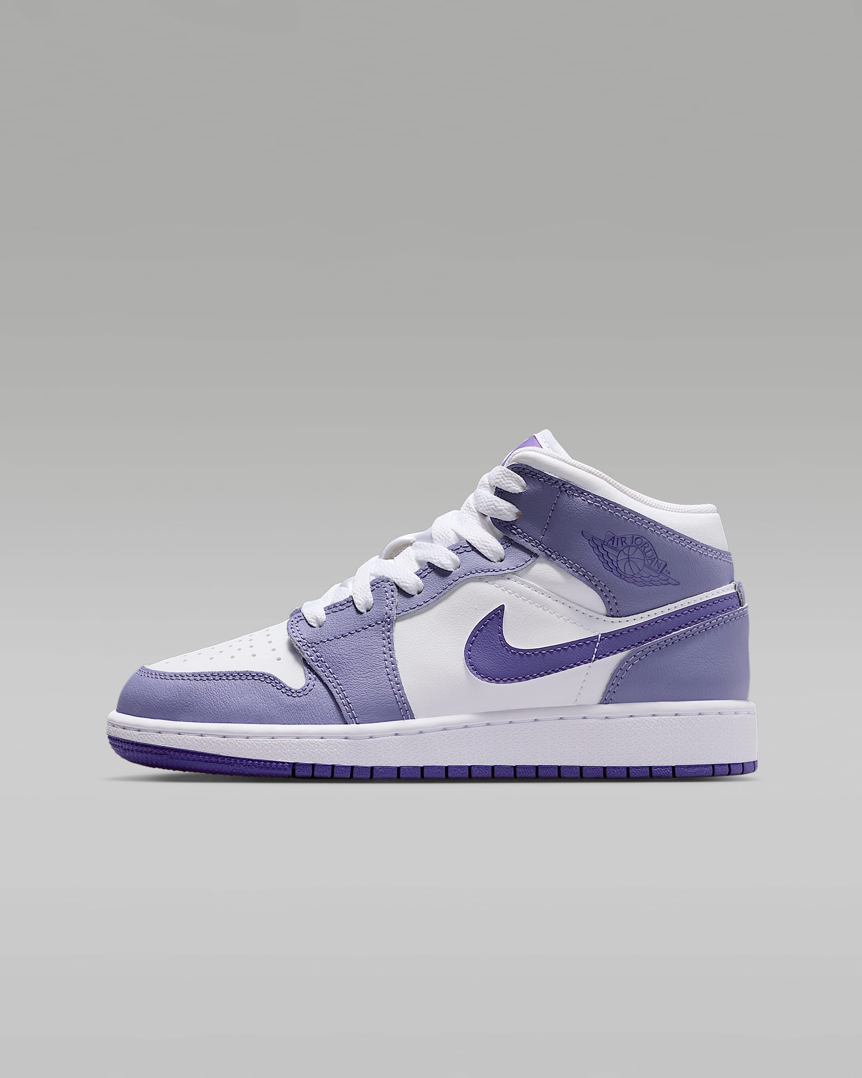 Air Jordan 1 Mid Older Kids' Shoes - Dusty Amethyst/White/Court Purple