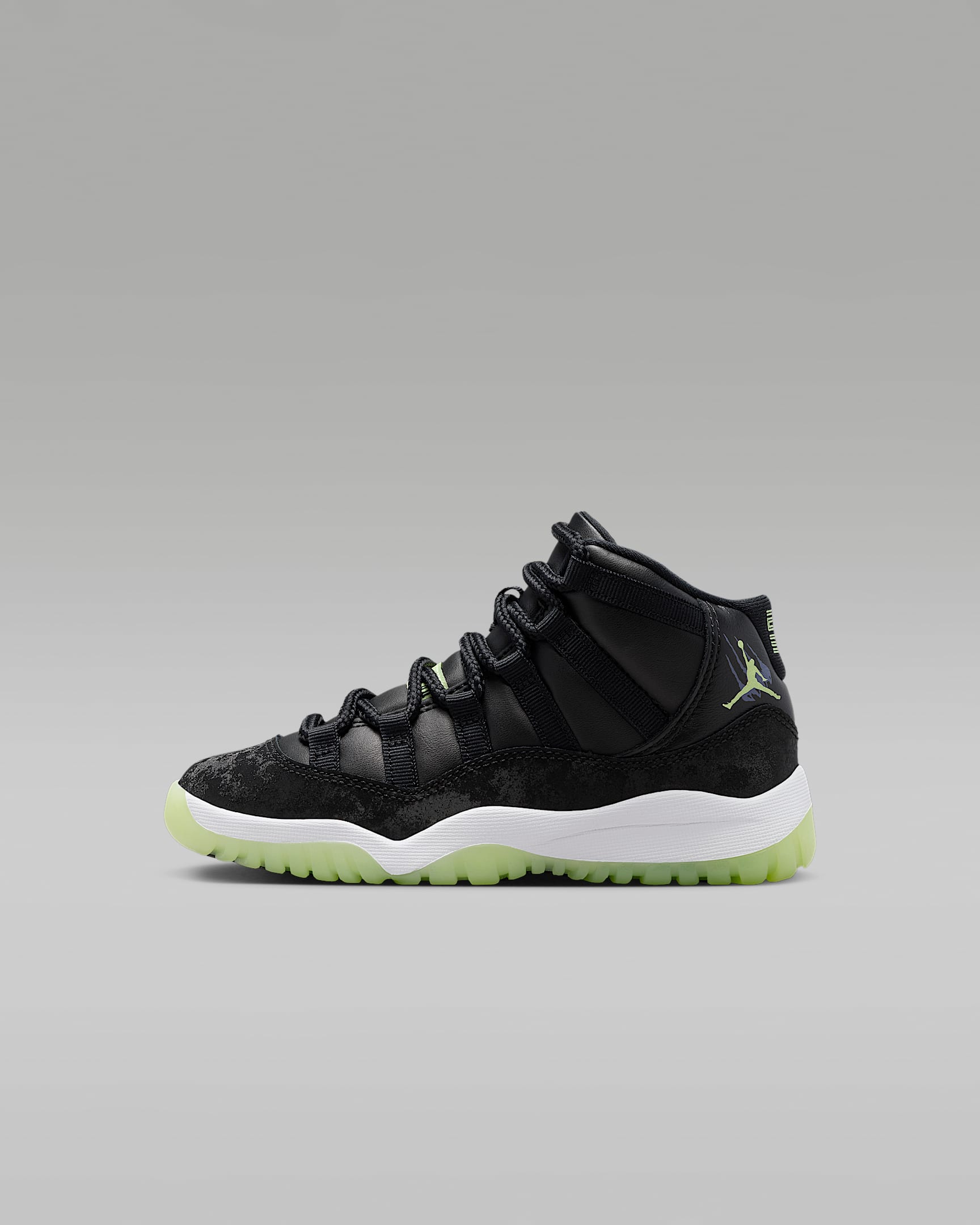 Jordan 11 Retro Little Kids' Shoes - Black/Dark Raisin/White/Barely Volt