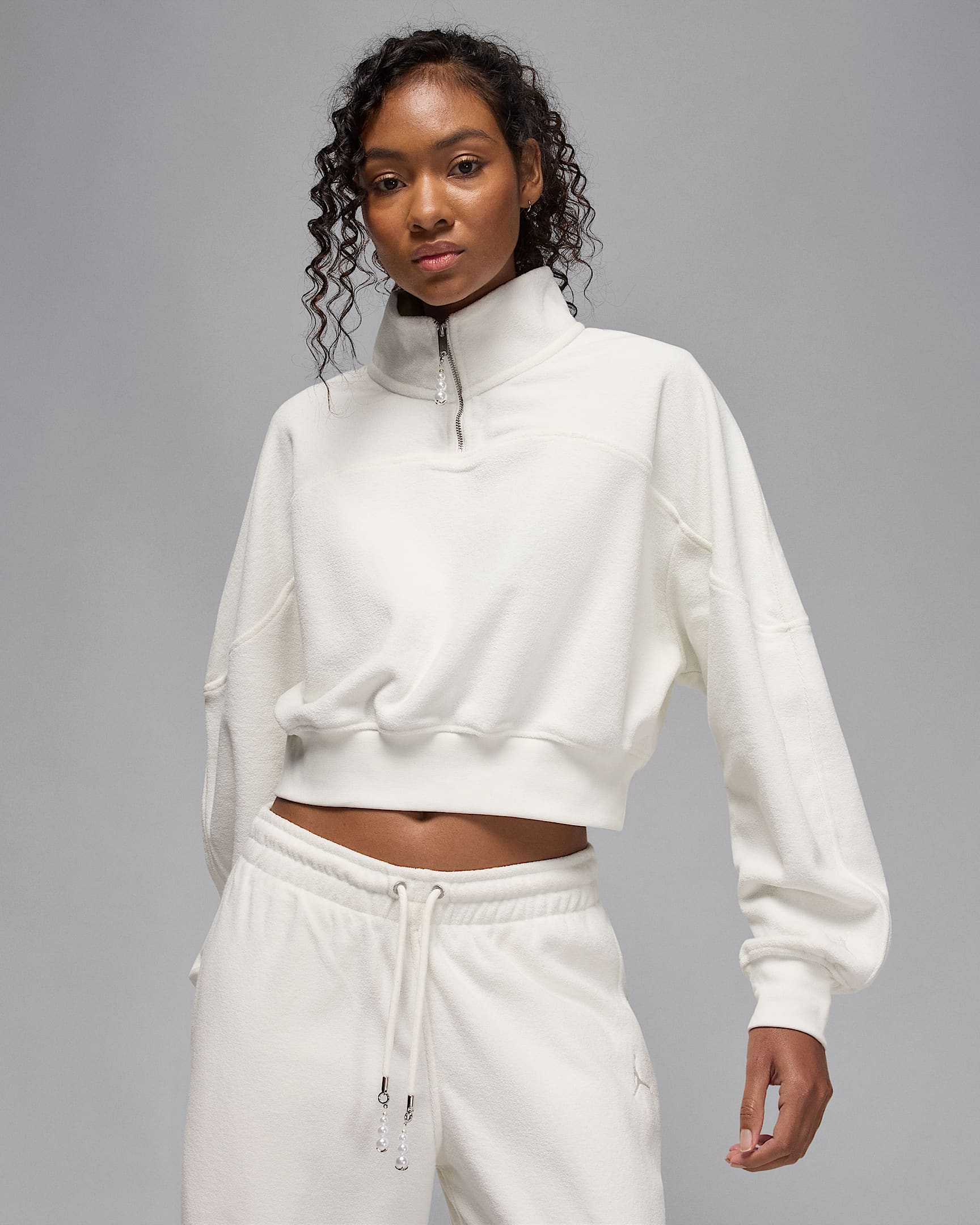Jordan Flight Fleece Women's Quarter-Zip Top - Sail/Sail