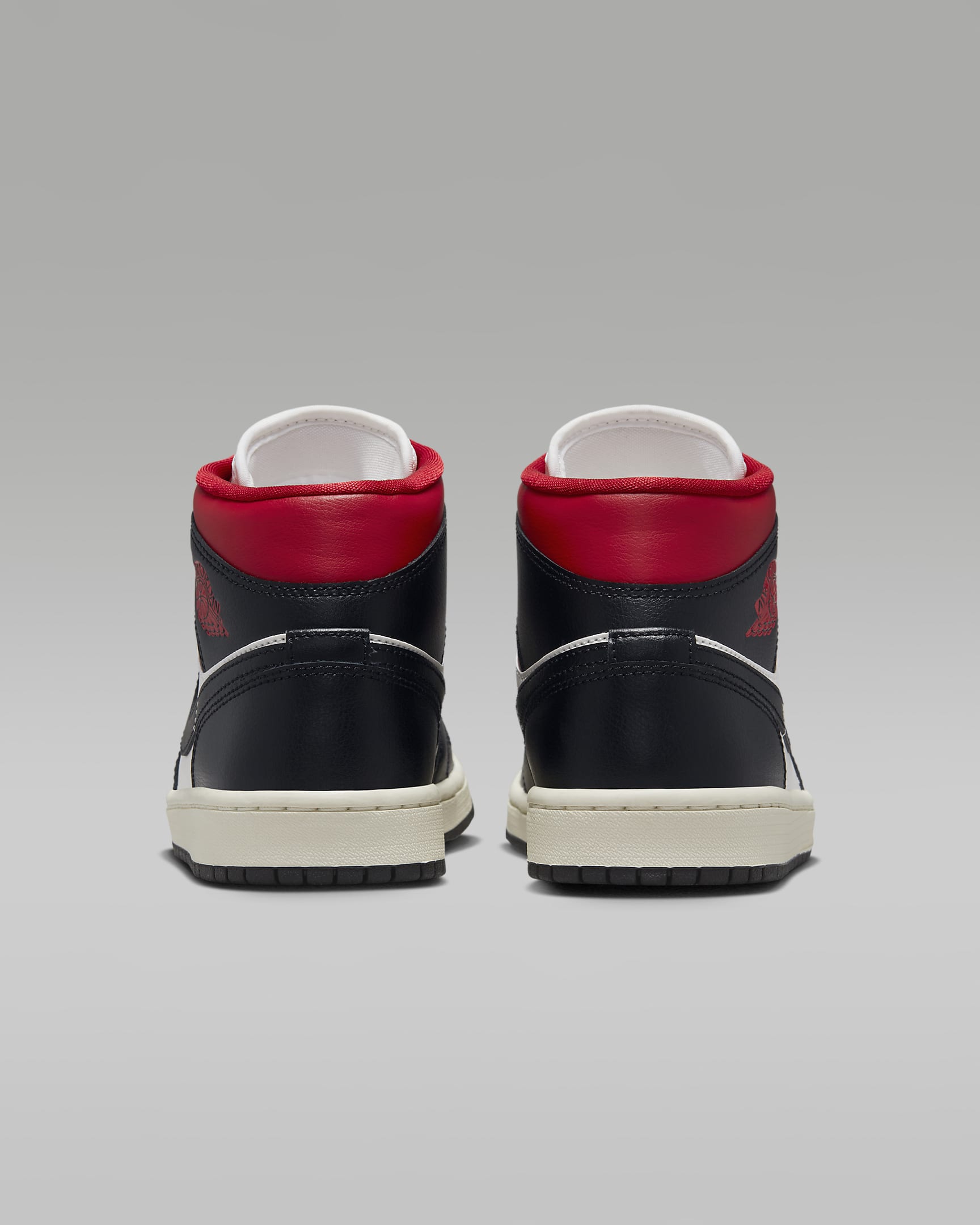 Air Jordan 1 Mid Women's Shoes - Black/Sail/Gym Red