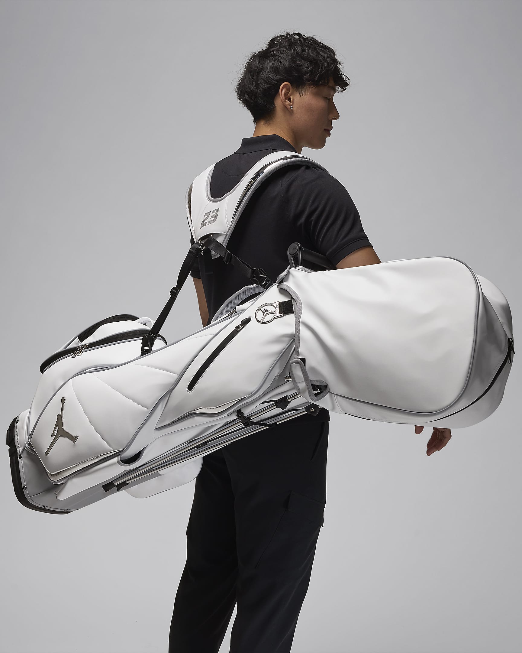 Jordan Fade Away Premium Mirror Six-Way Golf Bag - White/Wolf Grey/Metallic Silver