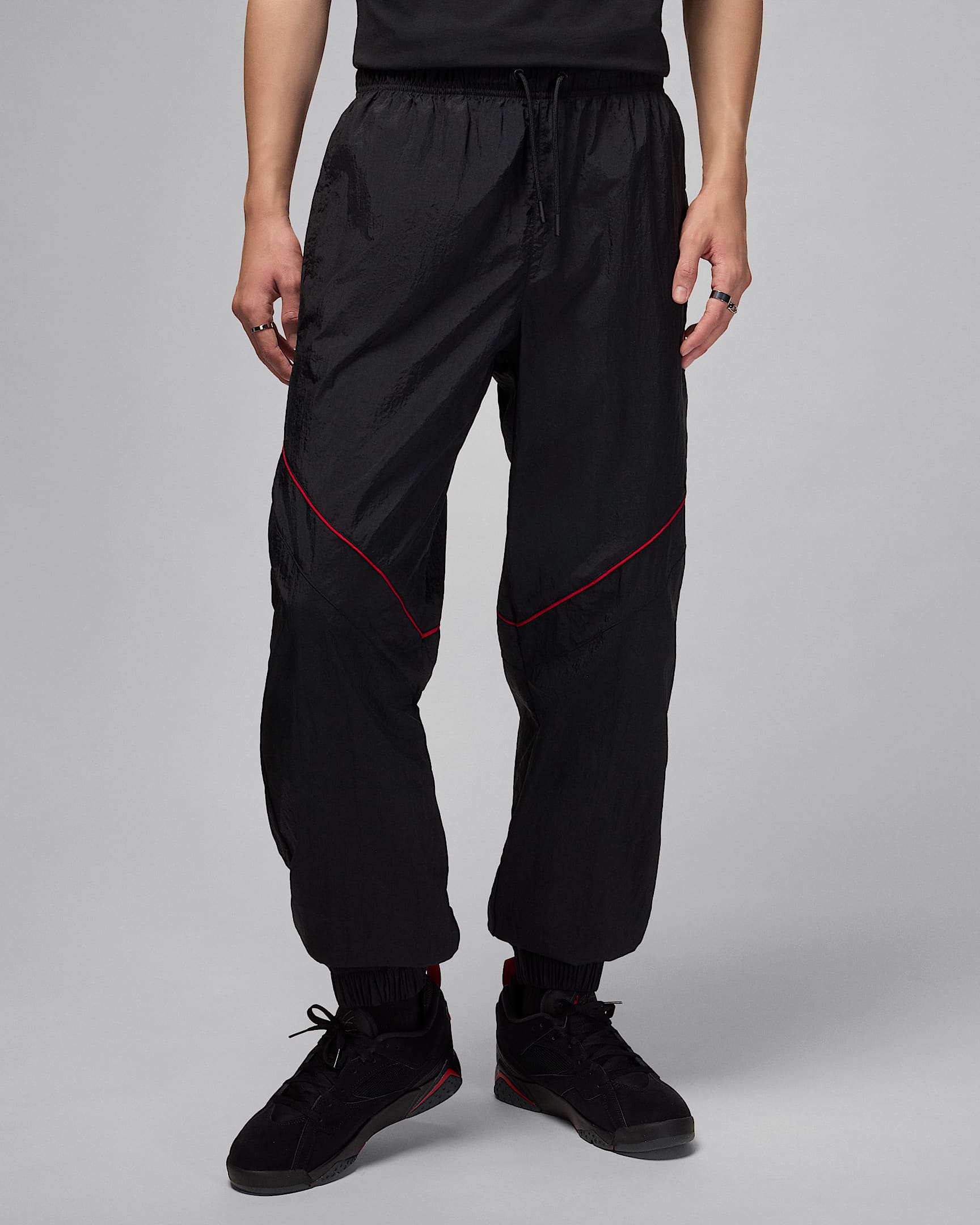 Byxor Jordan Brooklyn Draft för män - Svart/Svart/Gym Red/Gym Red