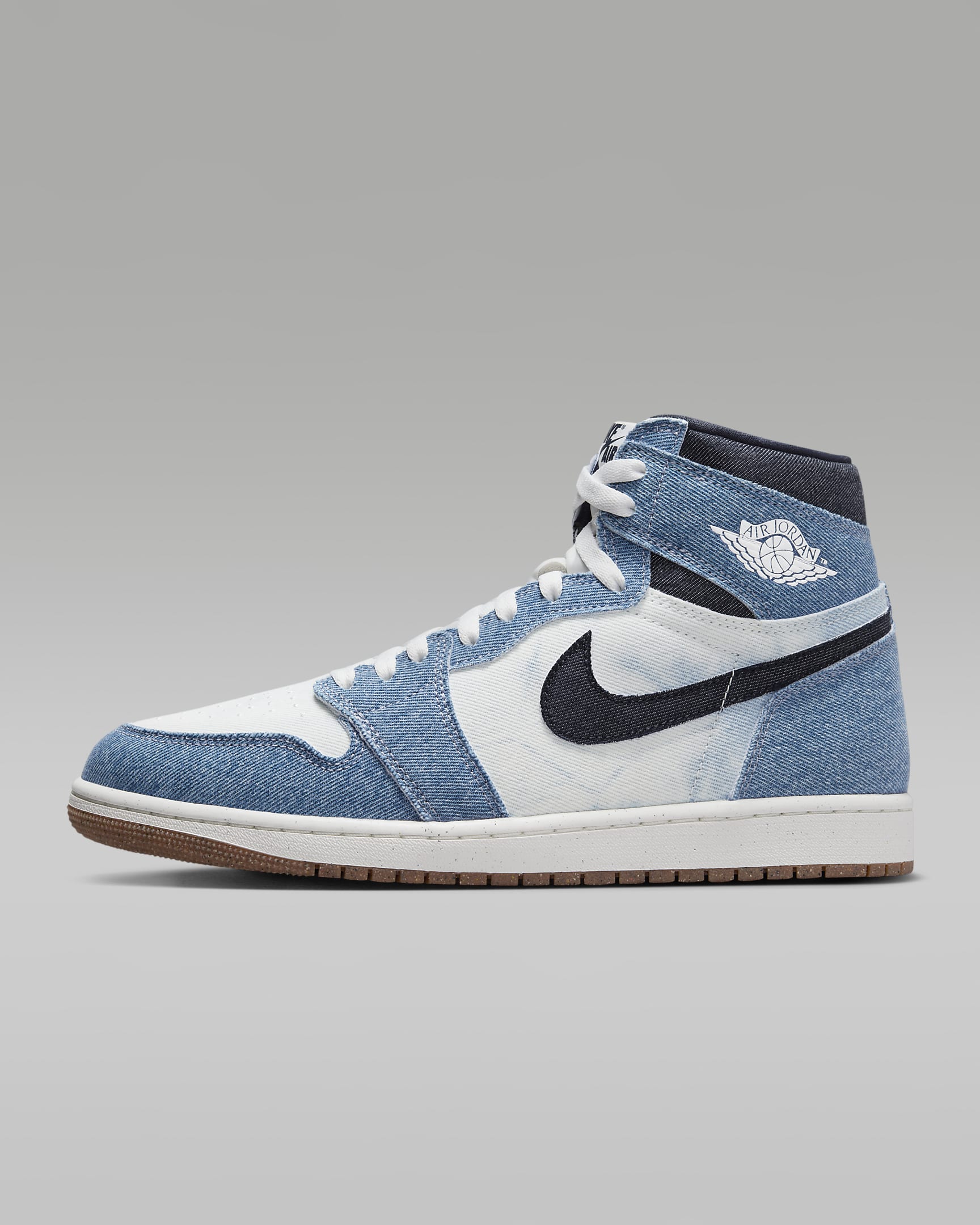 Air Jordan 1 Retro High Men's Shoes - Summit White/Summit White/Gum Medium Brown/Obsidian