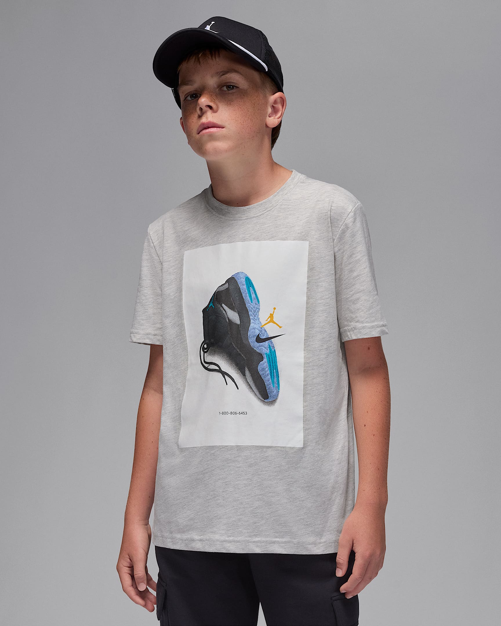 Playera AJ11 Gamma para niños talla grande Jordan - Gris jaspeado