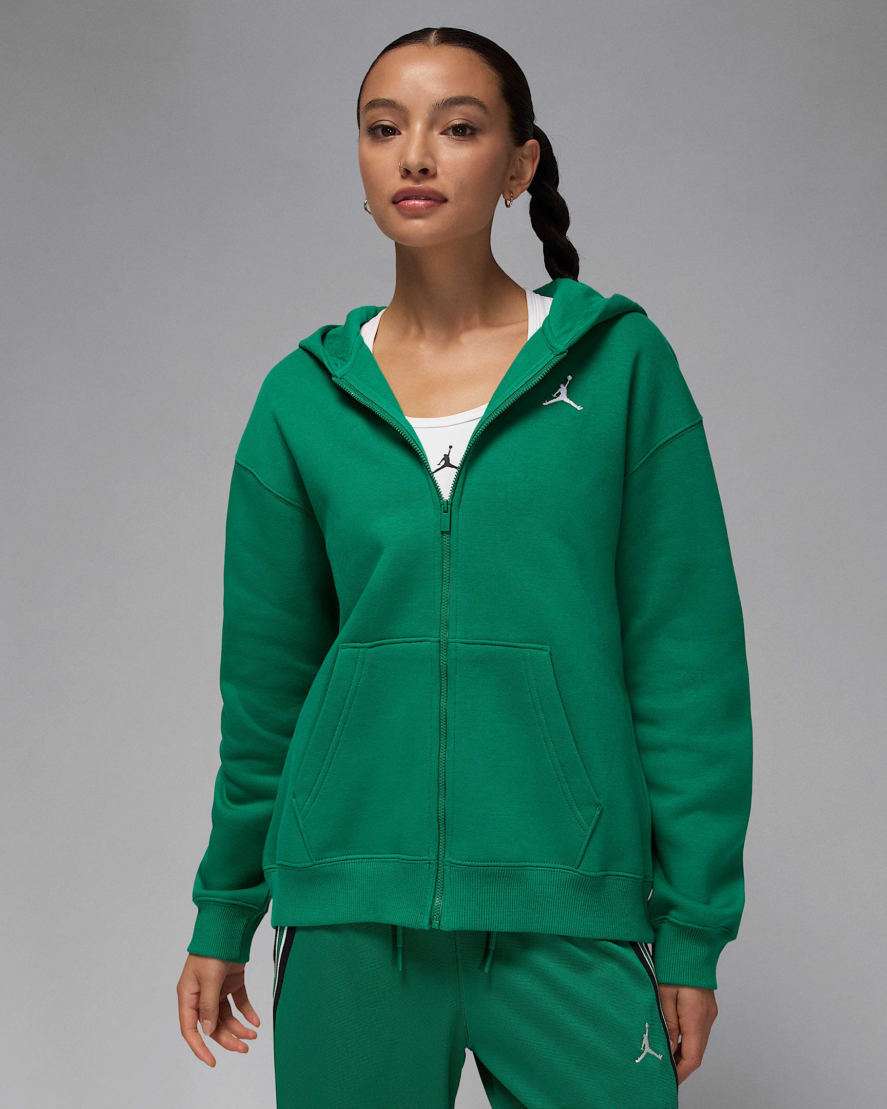 Jordan Brooklyn Fleece Women's Full-Zip Hoodie - Malachite/White