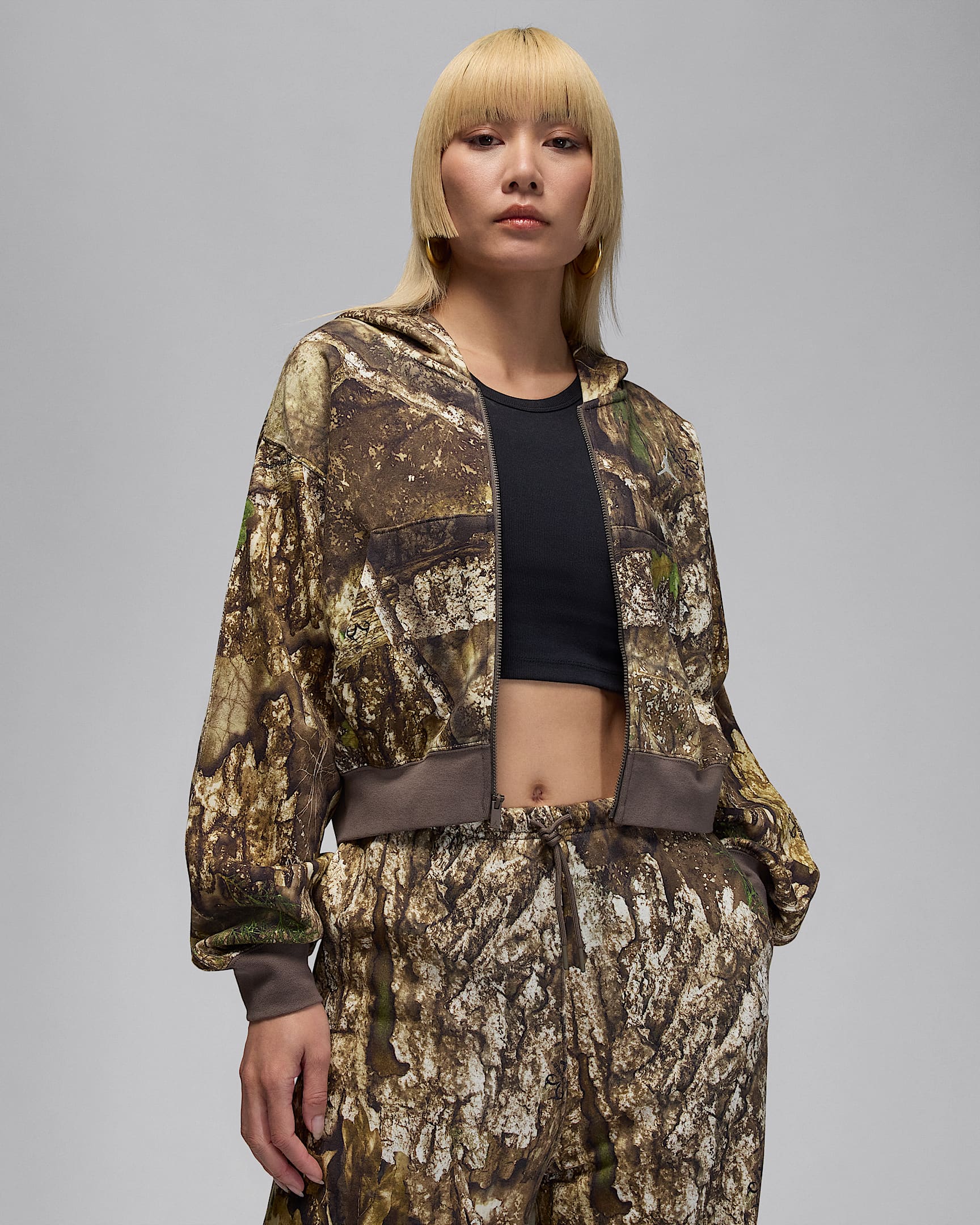 Jordan Brooklyn Fleece Women's Realtree Mod Crop Full-Zip Hoodie - Sail/Sail