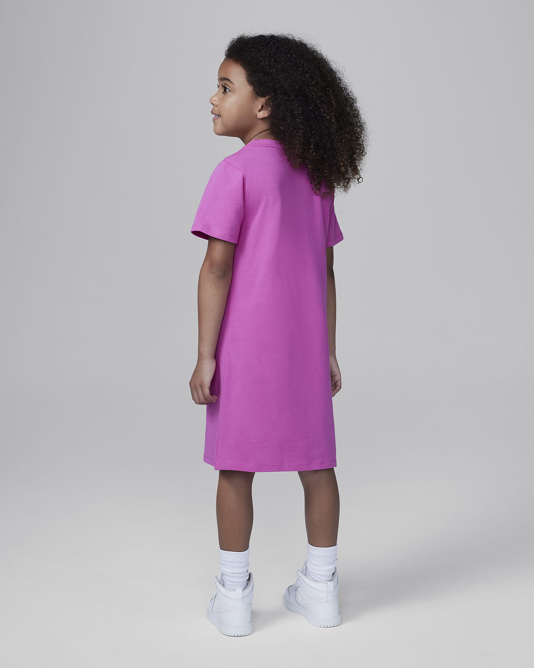 Vestido tipo playera para preescolar Jordan Brooklyn Essentials - Rosa pasión