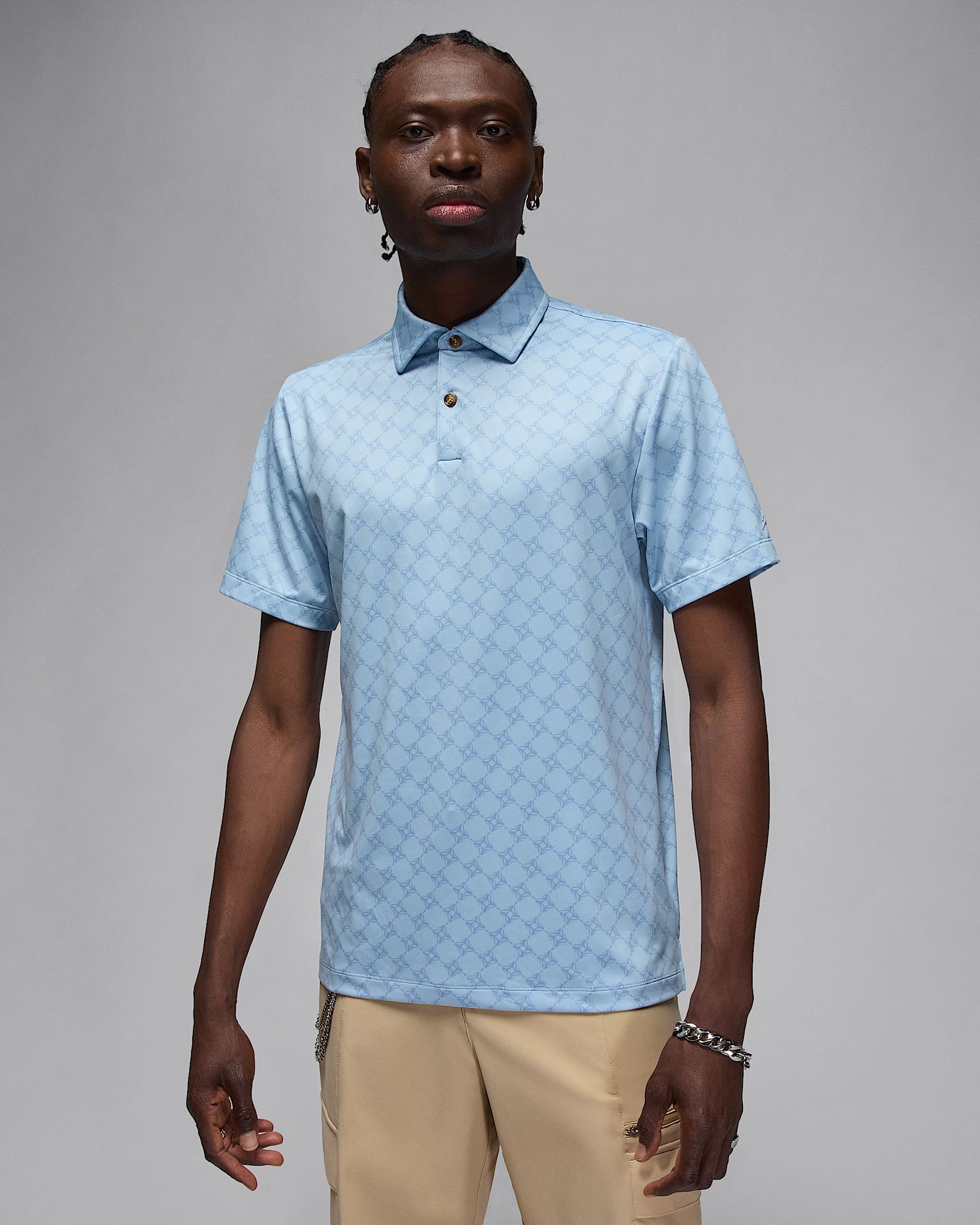 Jordan Sport Men's Printed Golf Polo - Light Armory Blue/Light Armory Blue