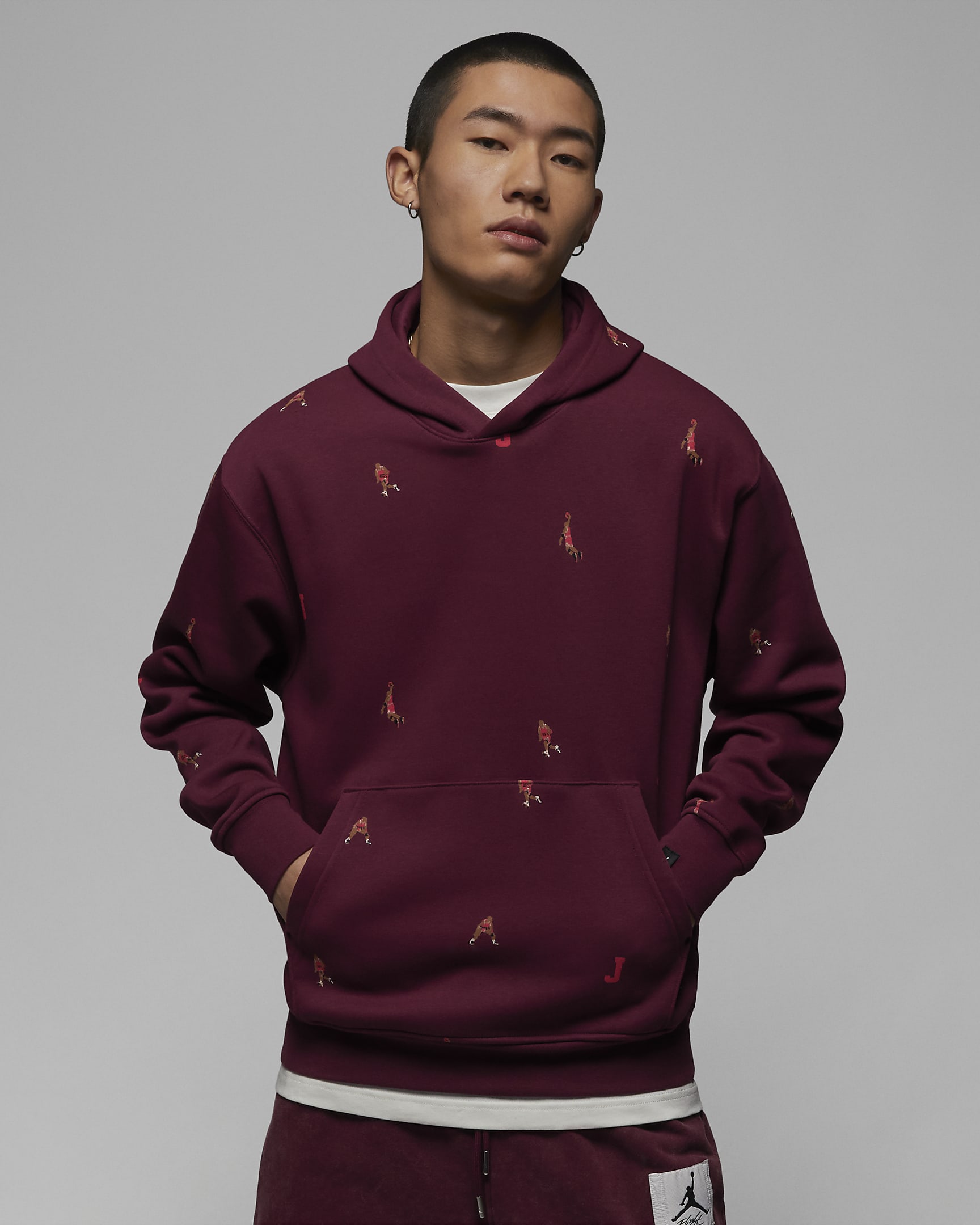 Jordan Essentials Holiday Jumpman Fleece Sweatshirt - Cherrywood Red