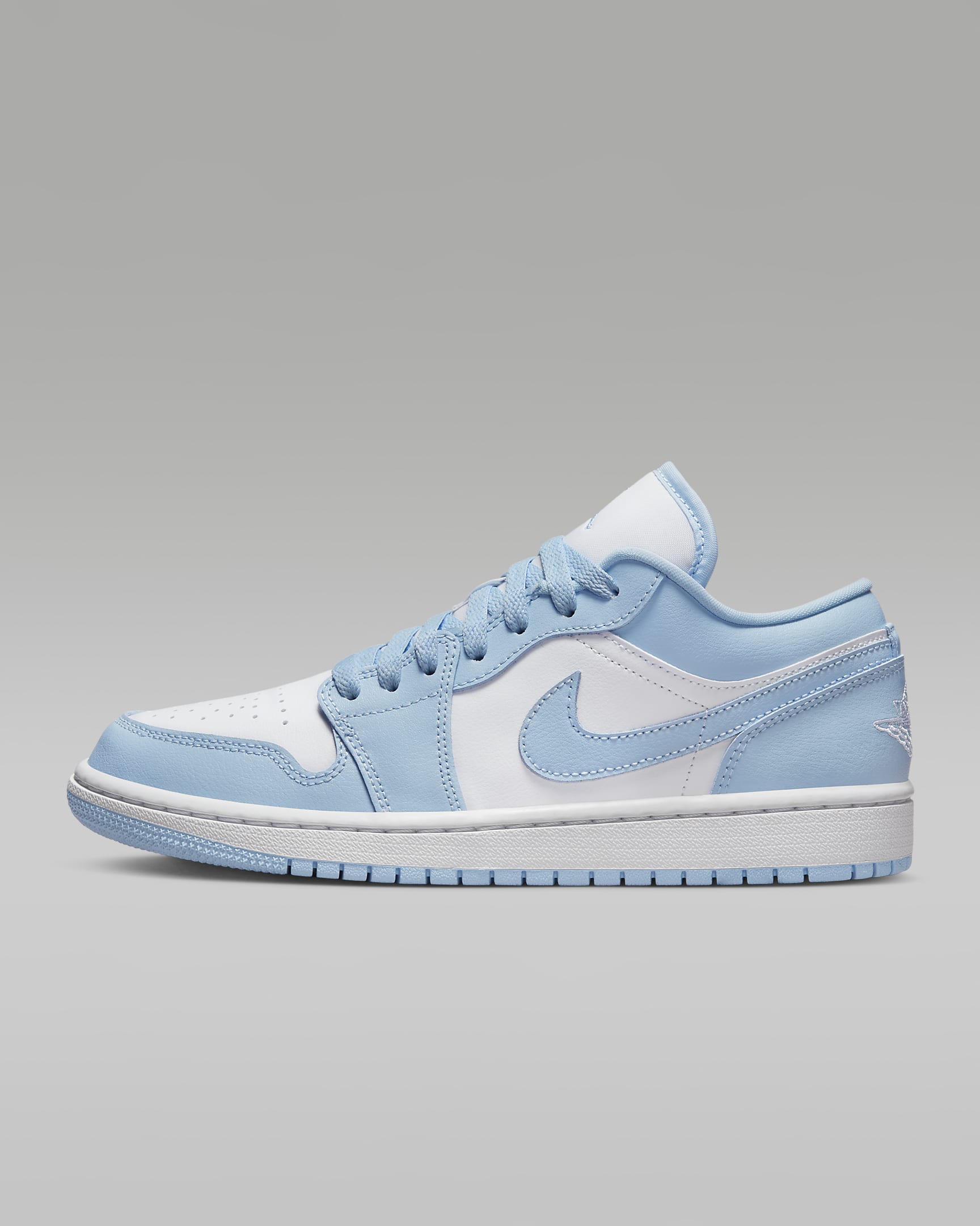 Air Jordan 1 Low Women's Shoes - White/Ice Blue