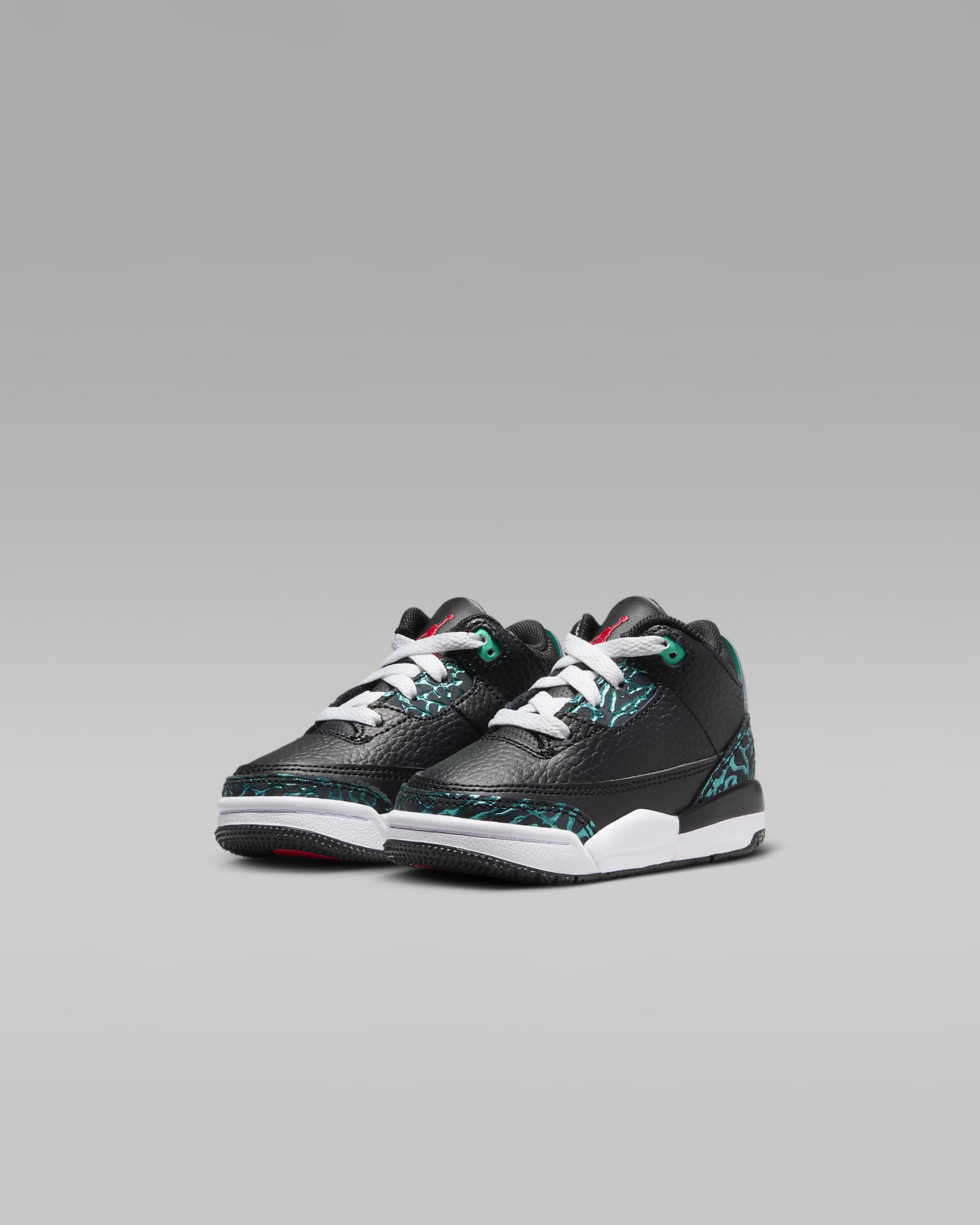 Jordan 3 Retro 嬰幼兒鞋款 - 黑色/Hyper Jade/白色/Siren Red