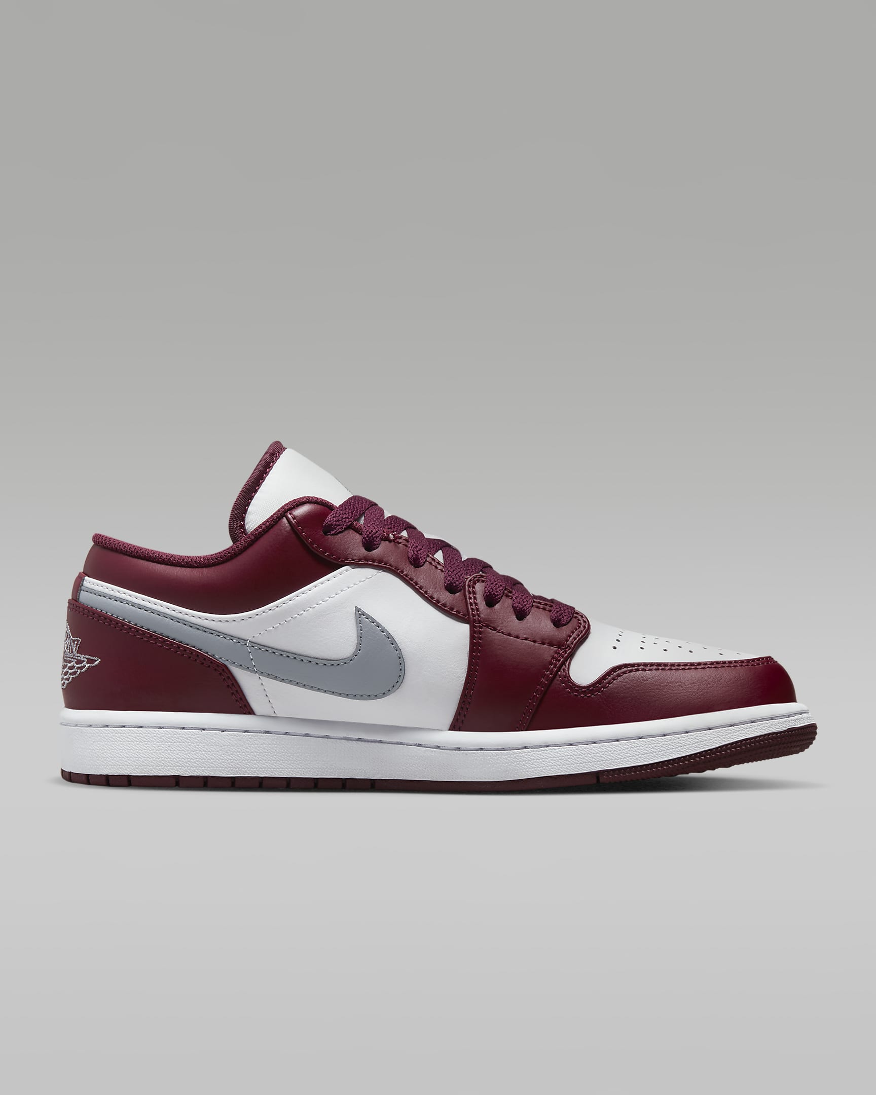 Air Jordan 1 Low Men's Shoes - Cherrywood Red/White/Cement Grey