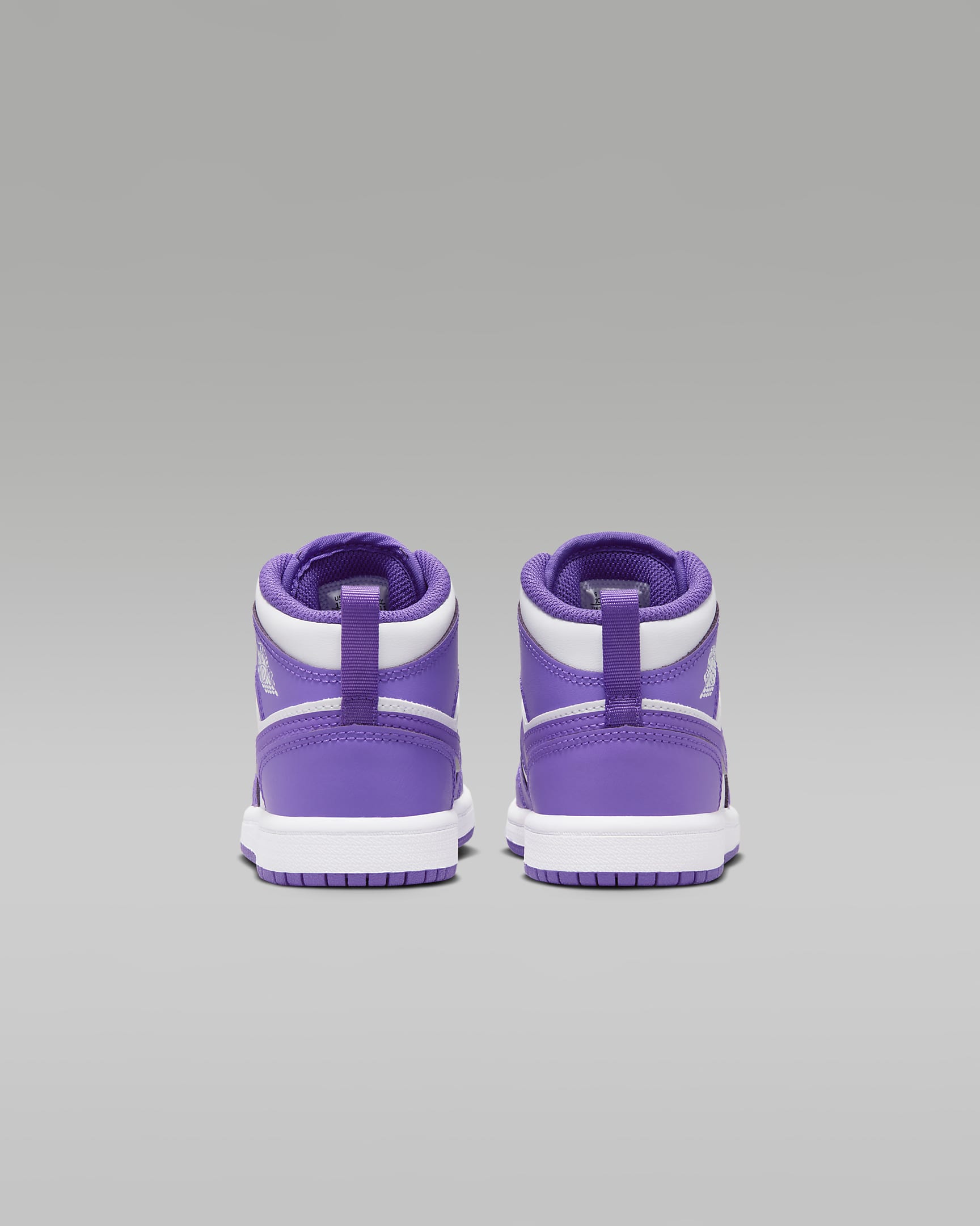 Jordan 1 Mid Younger Kids' Shoes - Purple Venom/White