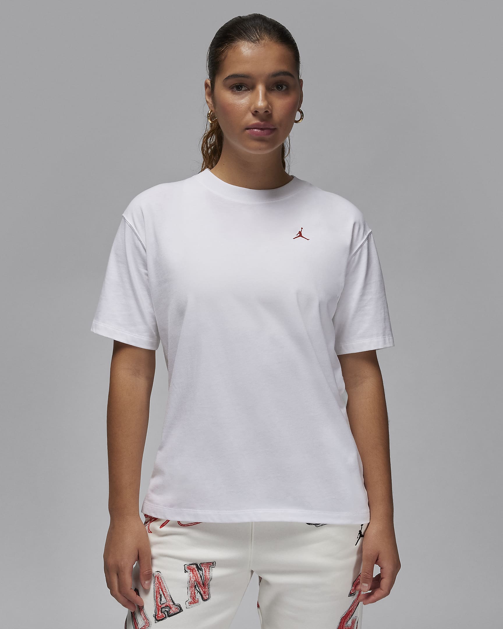 Jordan Women's T-shirt - White/Dune Red