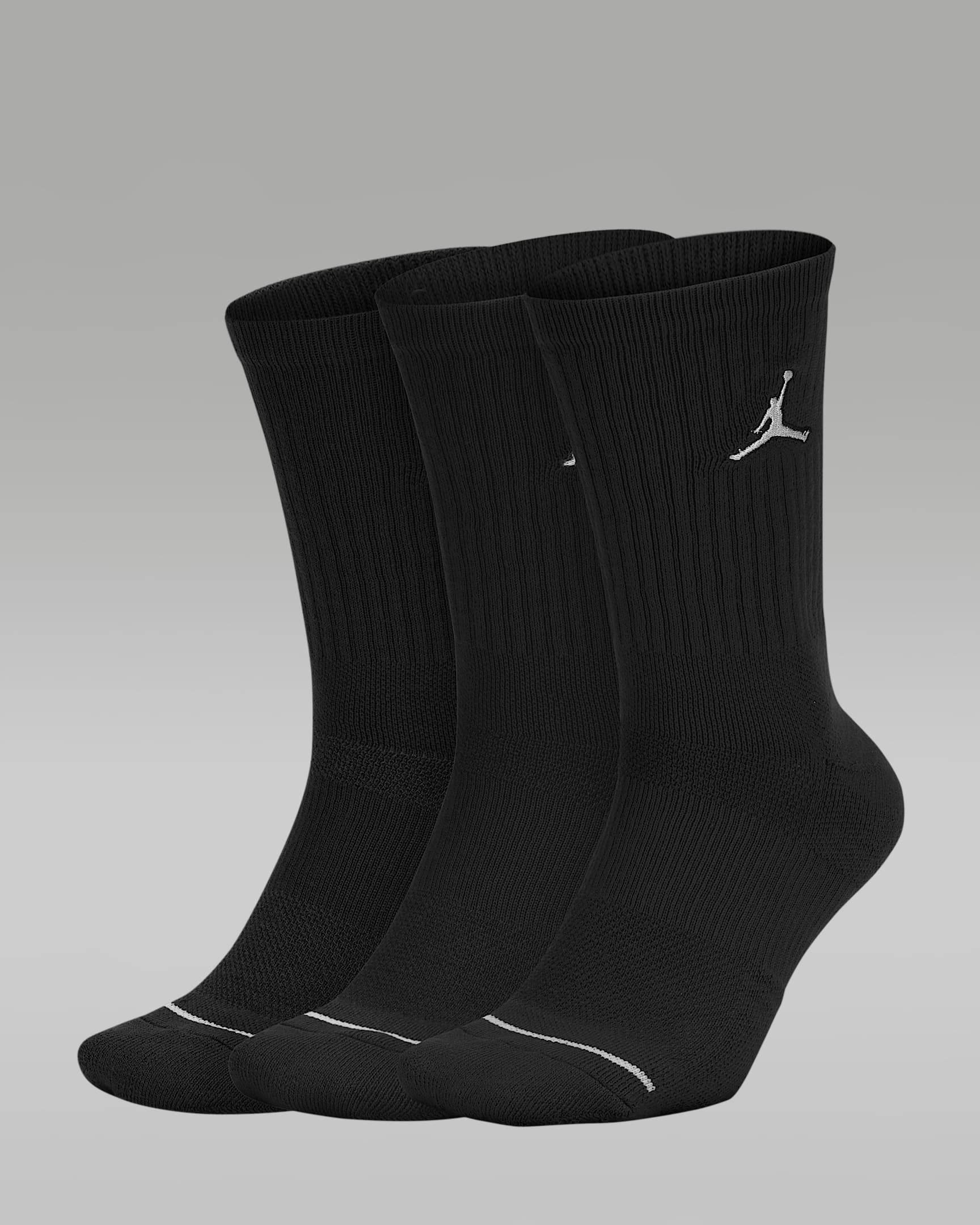 Jordan Everyday Max Unisex Crew Socks (3 Pack) - Black/Black/Black