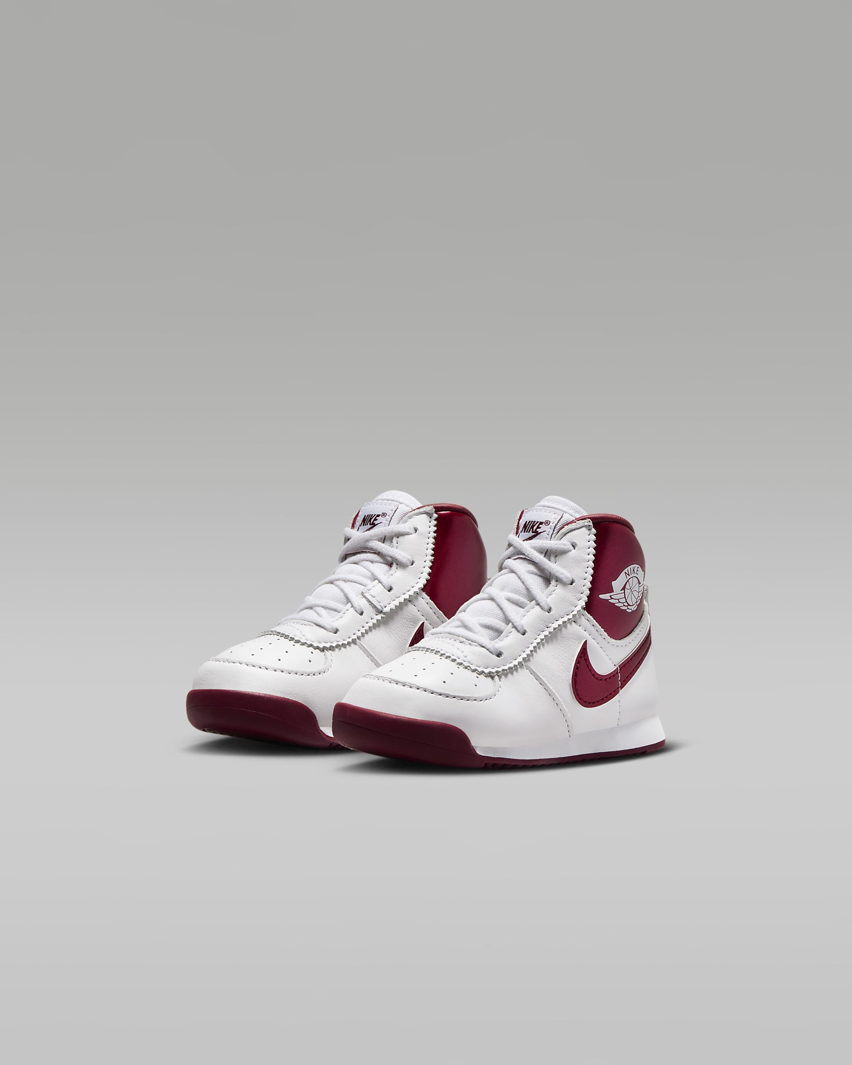 Tenis para bebé e infantil Jordan '85 "Metallic Burgundy" - Blanco/Blanco/Rojo team