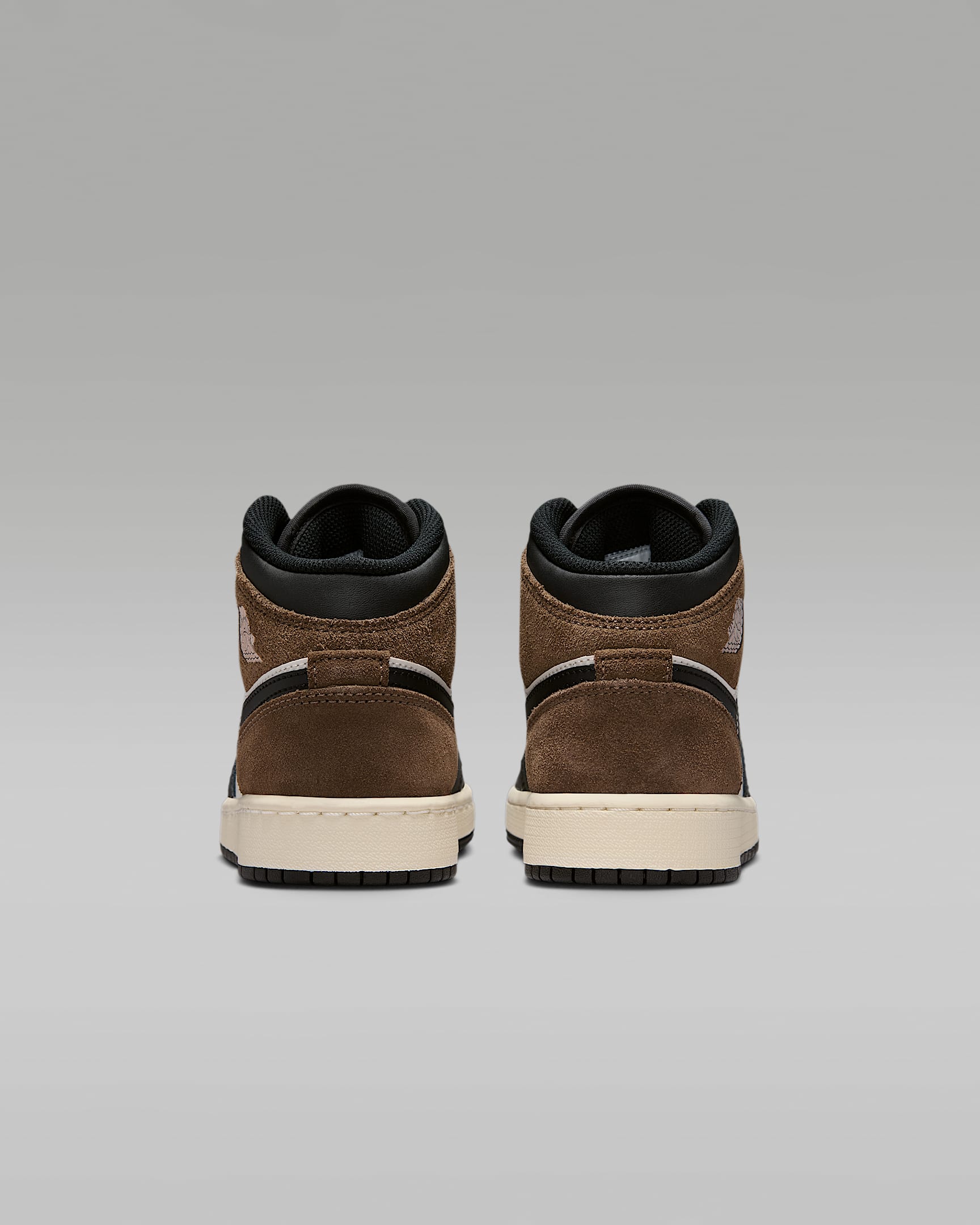 Air Jordan 1 Mid Big Kids' Shoes - Black/Palomino/University Red/Phantom