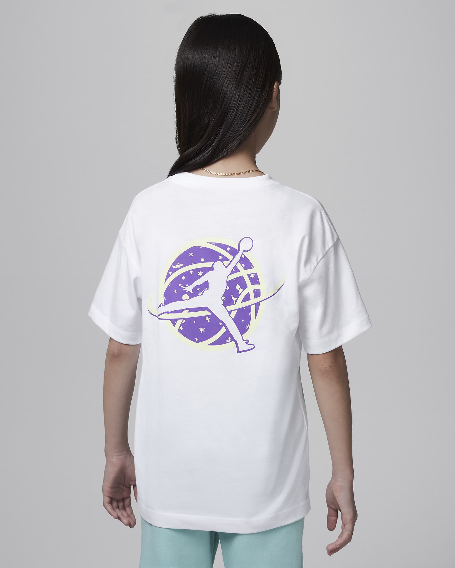 Playera Galaxy Game para niños talla grande Jordan - Blanco