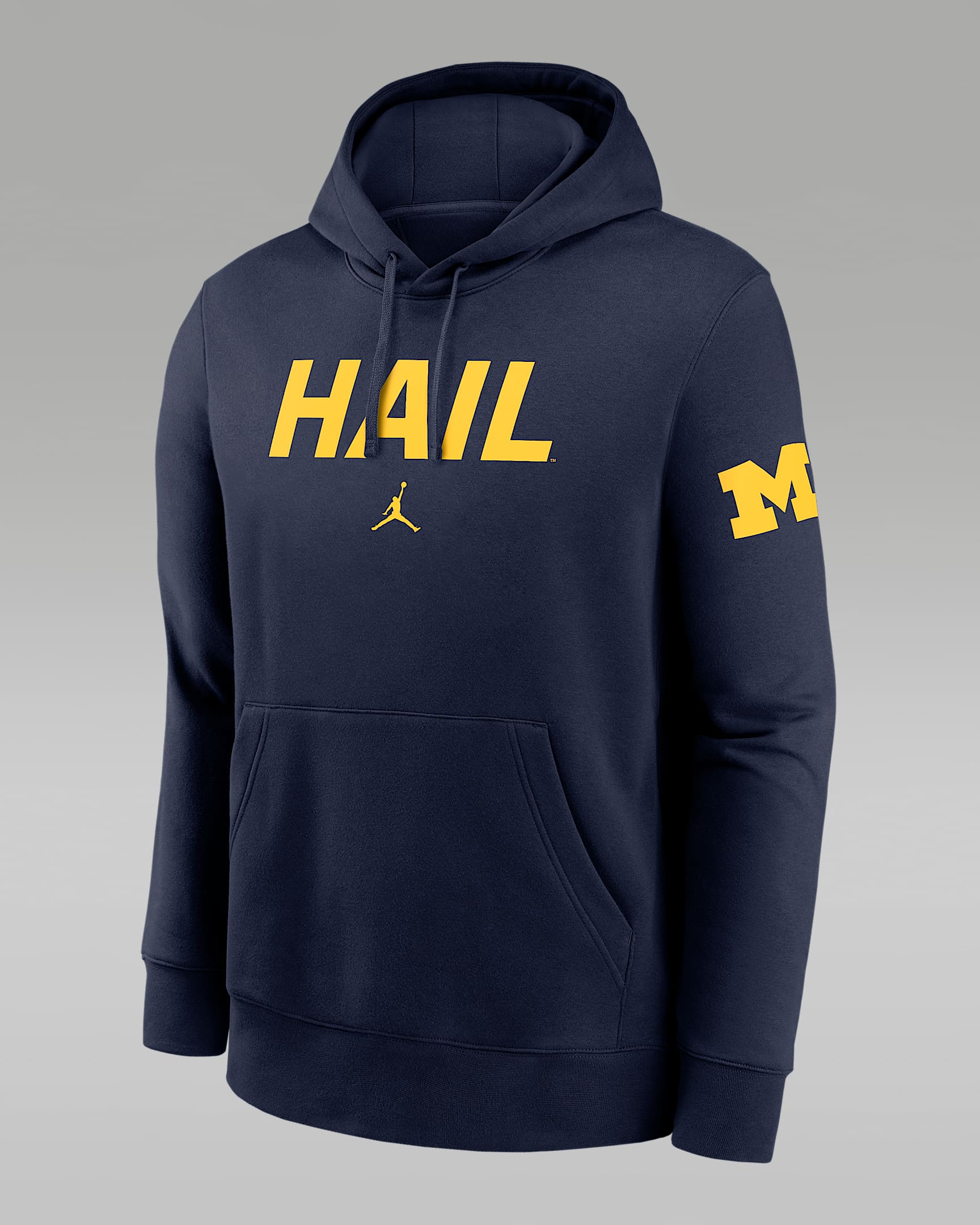 Michigan Club 2-Hit Nickname Men's Nike College Pullover Hoodie - Navy