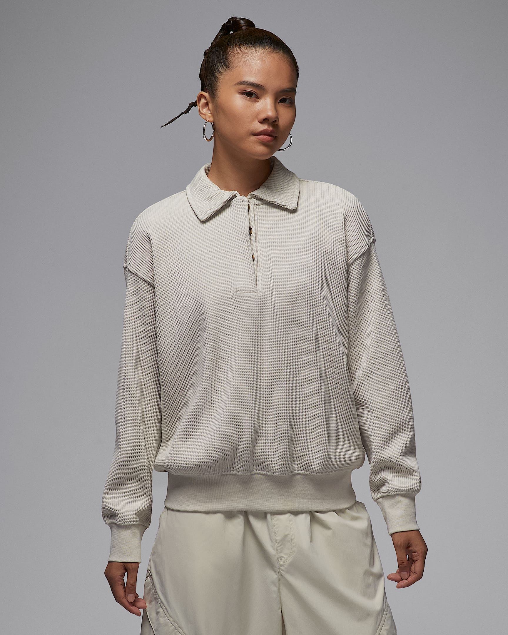 Jordan Flight Women's Long-Sleeve Waffle Top - Light Orewood Brown