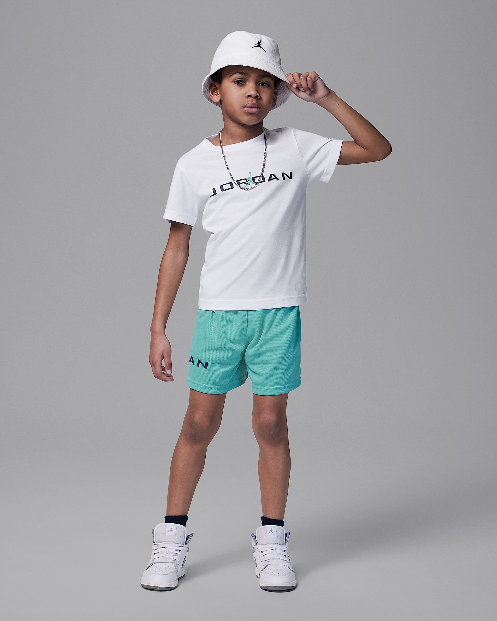 Ensemble deux pièces avec short en mesh Baseline Jordan pour enfant - Washed Teal