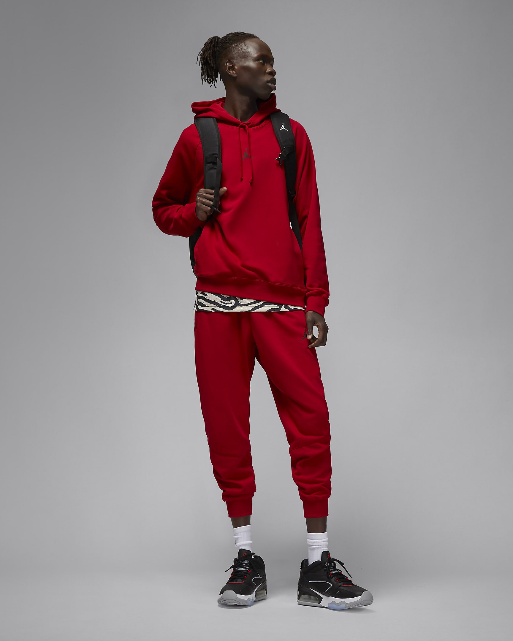 Sweat à capuche en tissu Fleece Jordan Dri-FIT Sport Crossover pour Homme - Gym Red/Noir