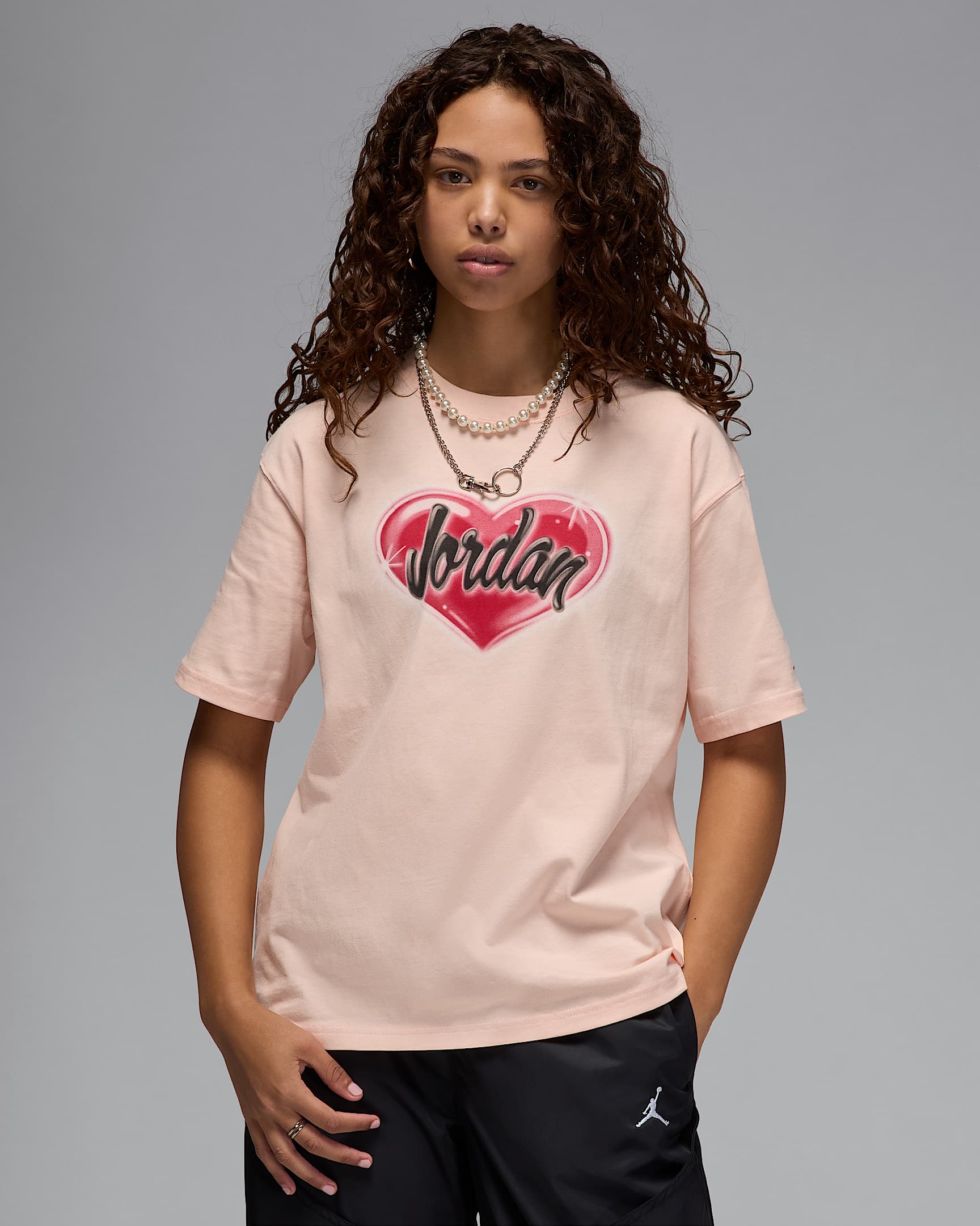 Jordan Women's T-Shirt - Washed Coral/Gym Red