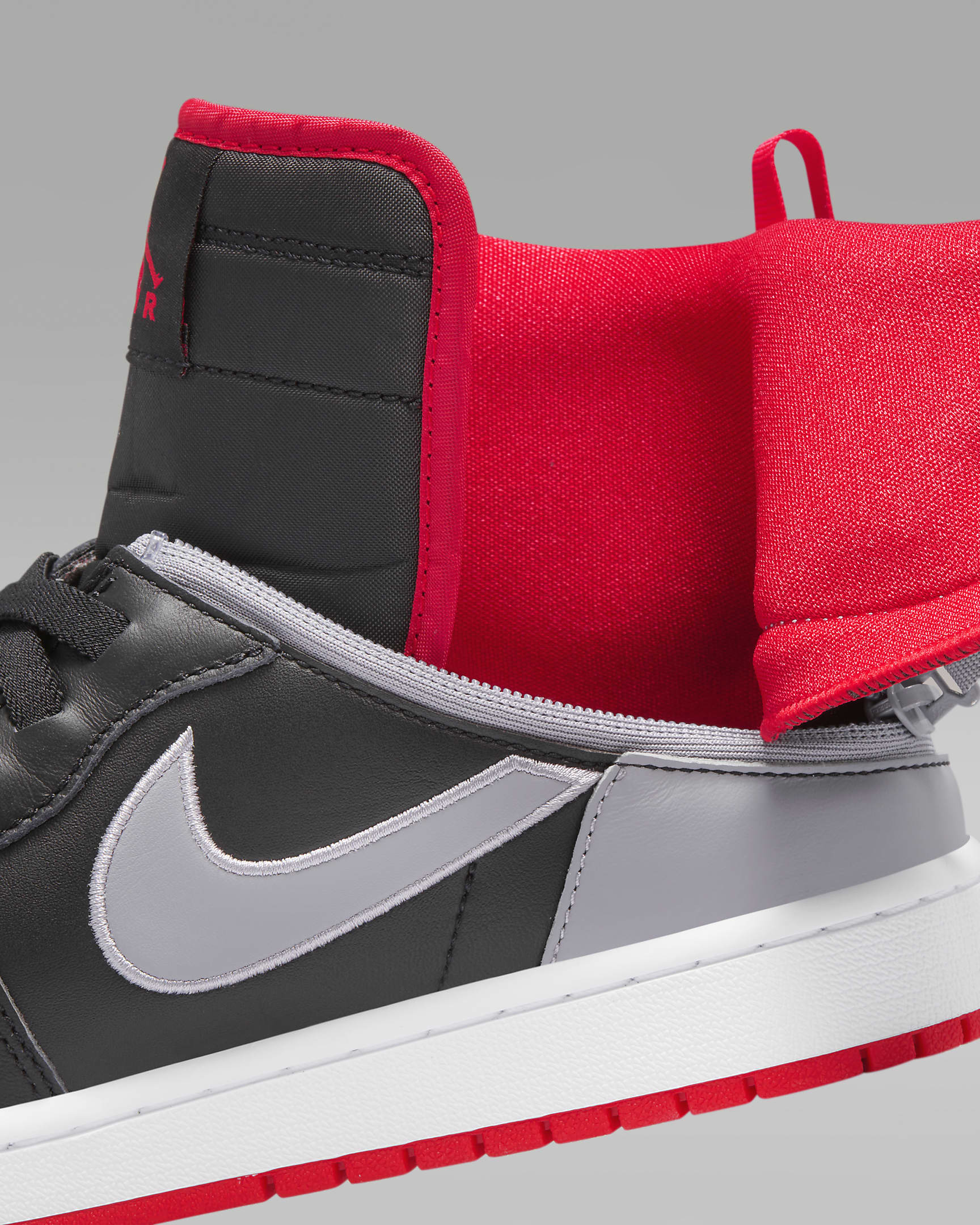 Air Jordan 1 Hi FlyEase Men's Shoes - Black/Cement Grey/White/Fire Red