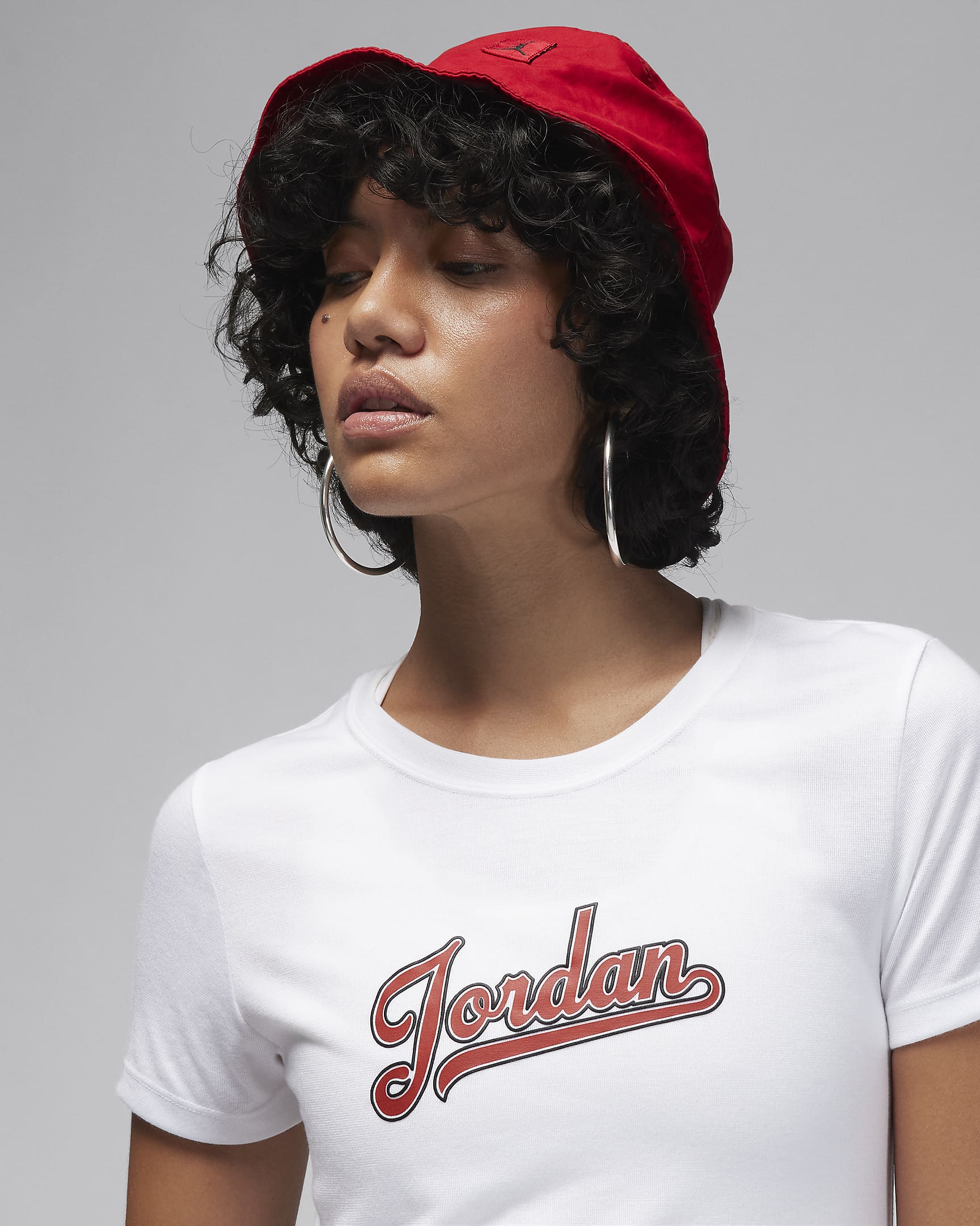 Jordan Women's Slim T-Shirt - White/Dune Red