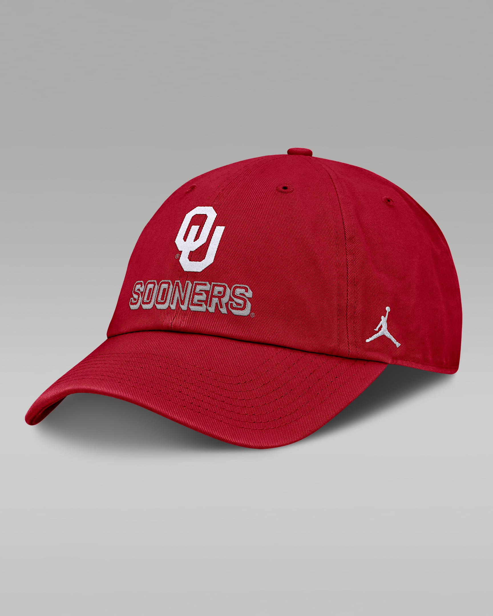 Gorra universitaria marca Jordan ajustable para hombre Oklahoma On-Field Club Gameday - Carmesí