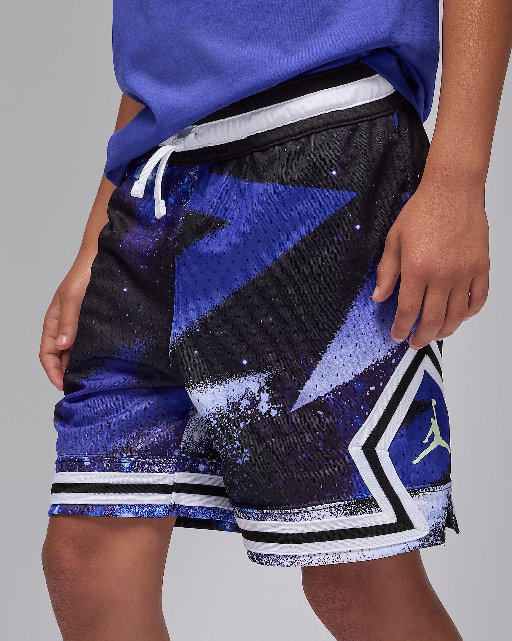 Jordan Dri-FIT Big Kids' MJ Printed Sport Diamond Shorts - Black