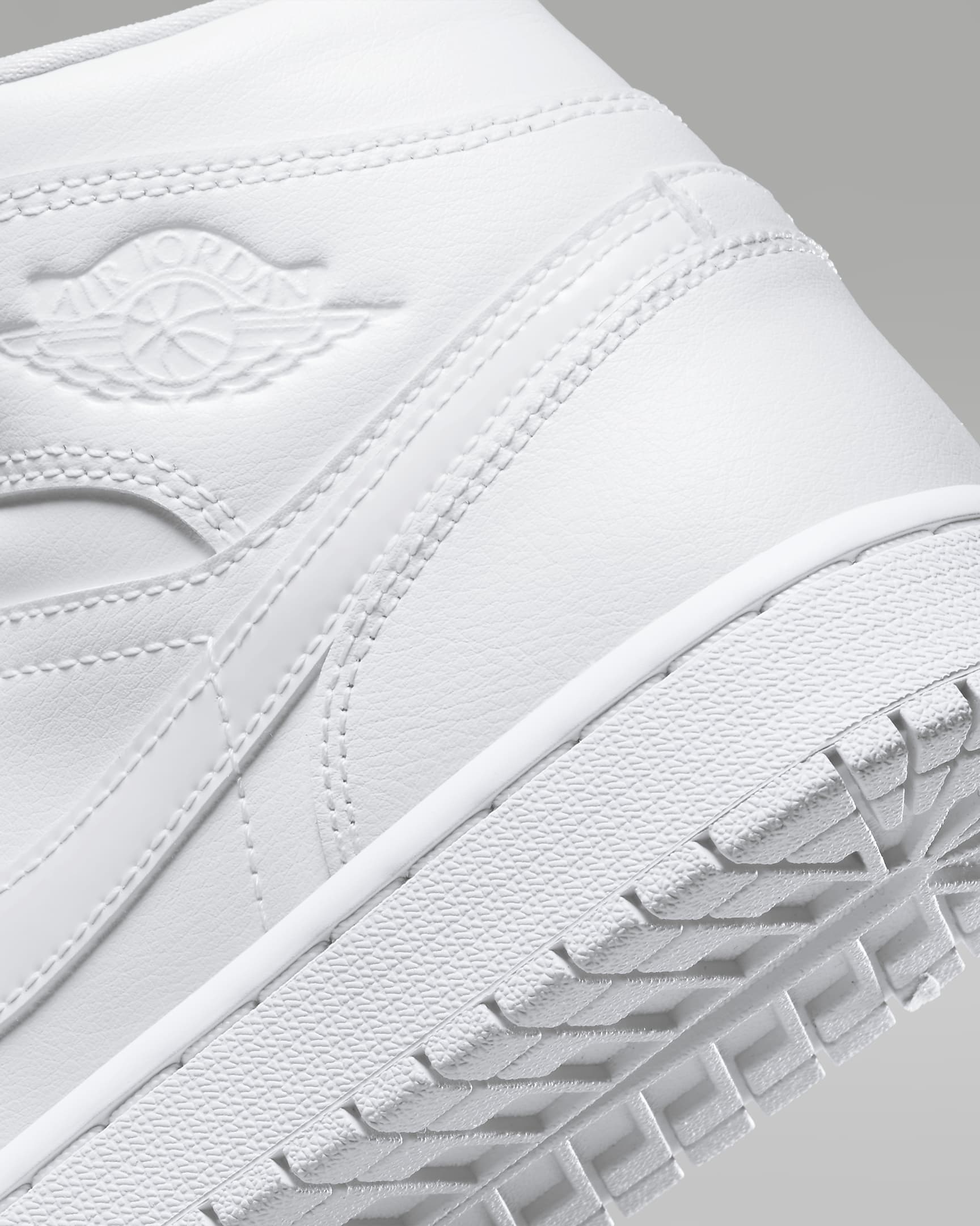 Air Jordan 1 Mid Women's Shoes - White/White/White