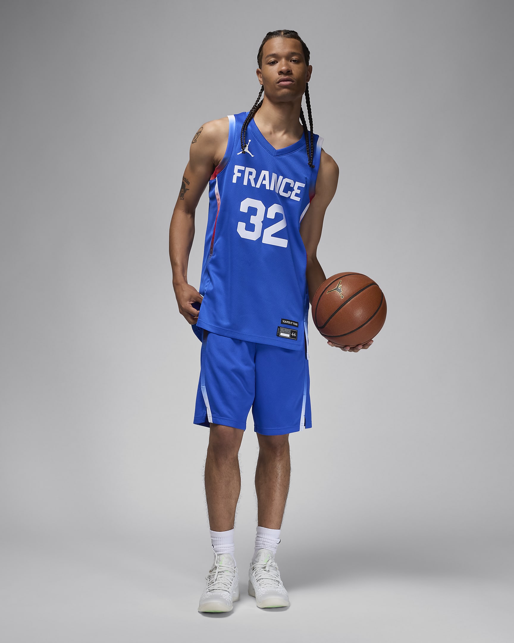 Maillot de basket replica Jordan Victor Wembanyama France Limited Road pour homme - Hyper Royal/Blanc