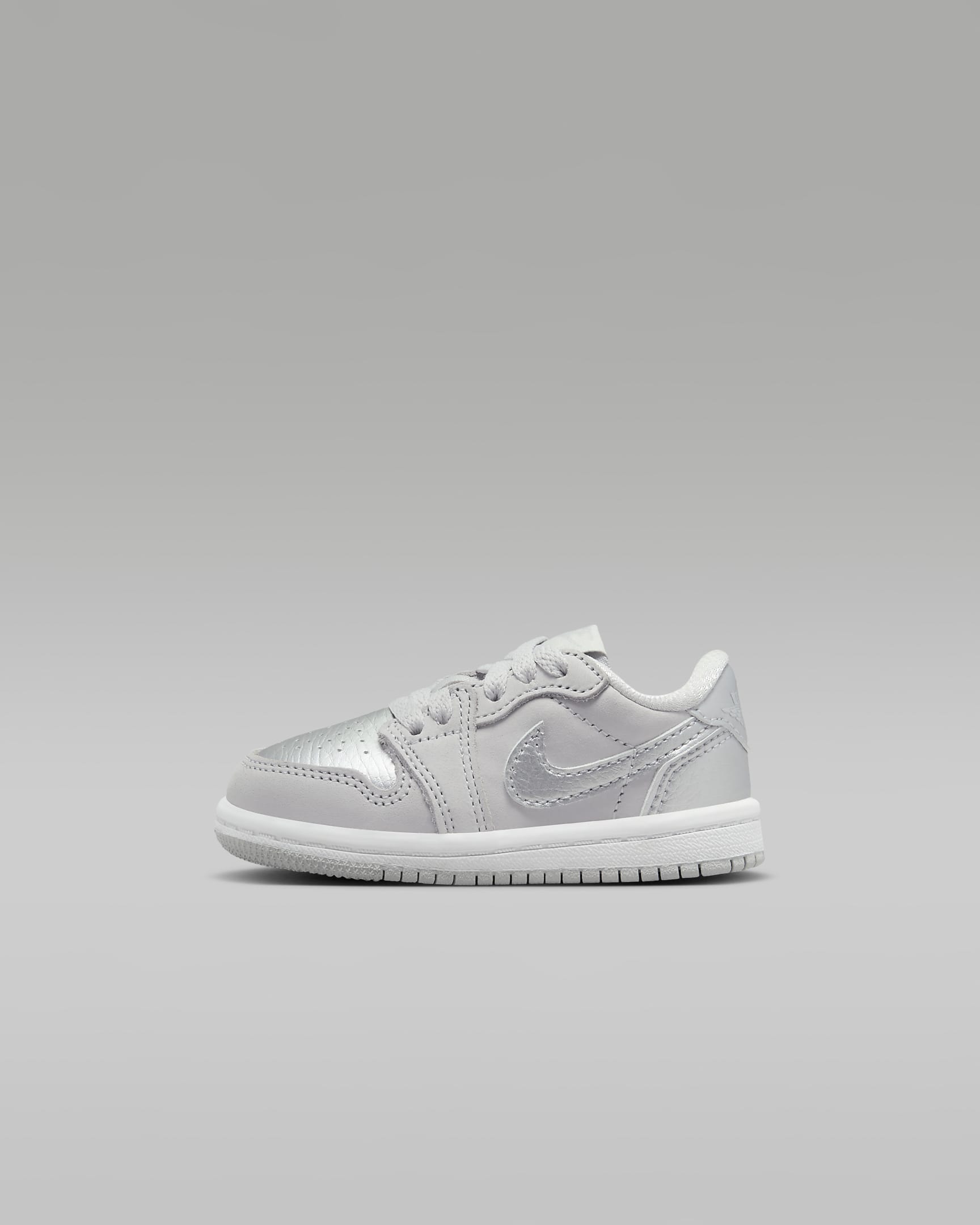 Tenis para bebé e infantil Jordan 1 Retro Low "Silver" - Gris neutro/Blanco/Plata metalizado