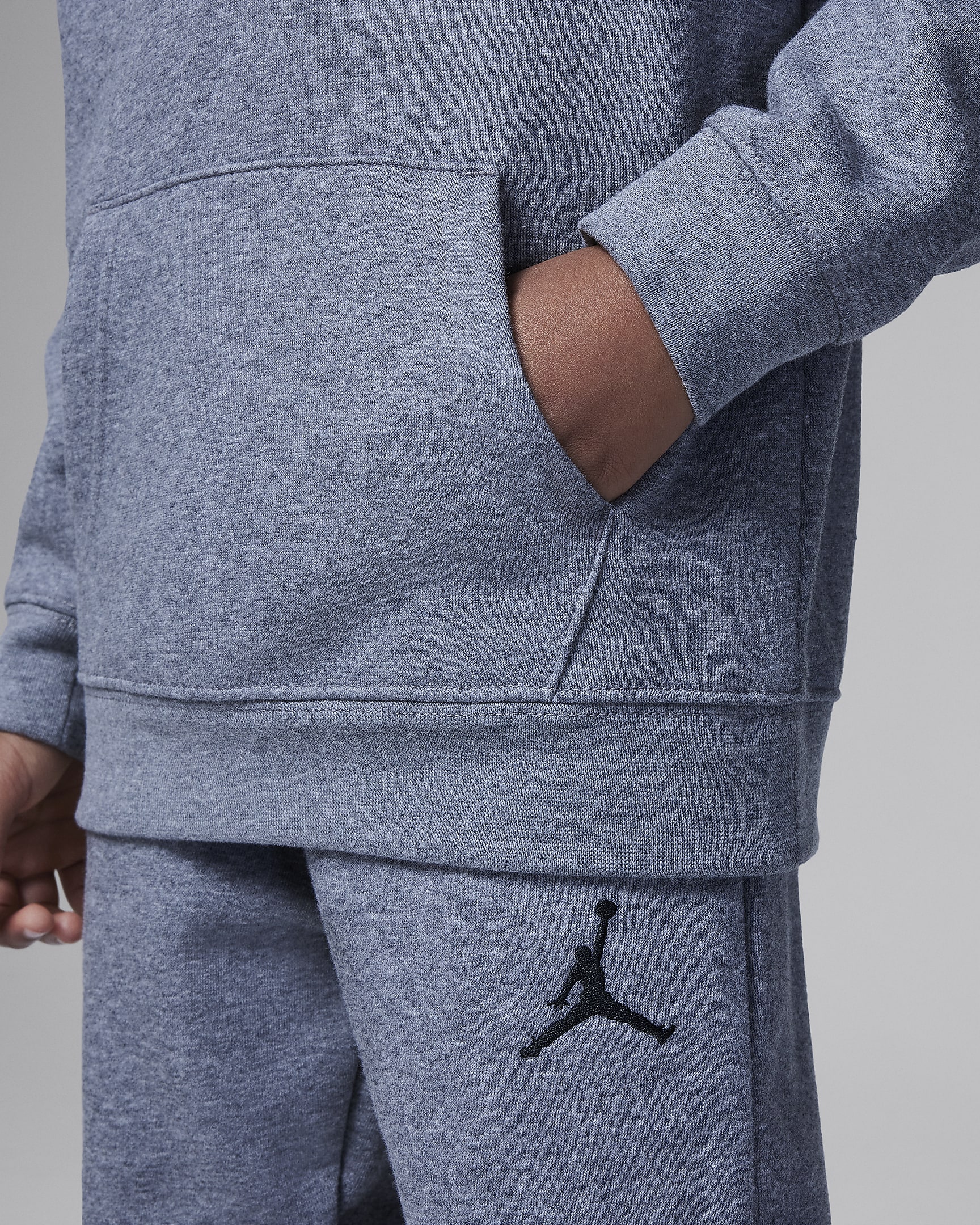 Jordan MJ Essentials Fleece Pullover Set tweedelige hoodieset voor kleuters - Carbon Heather