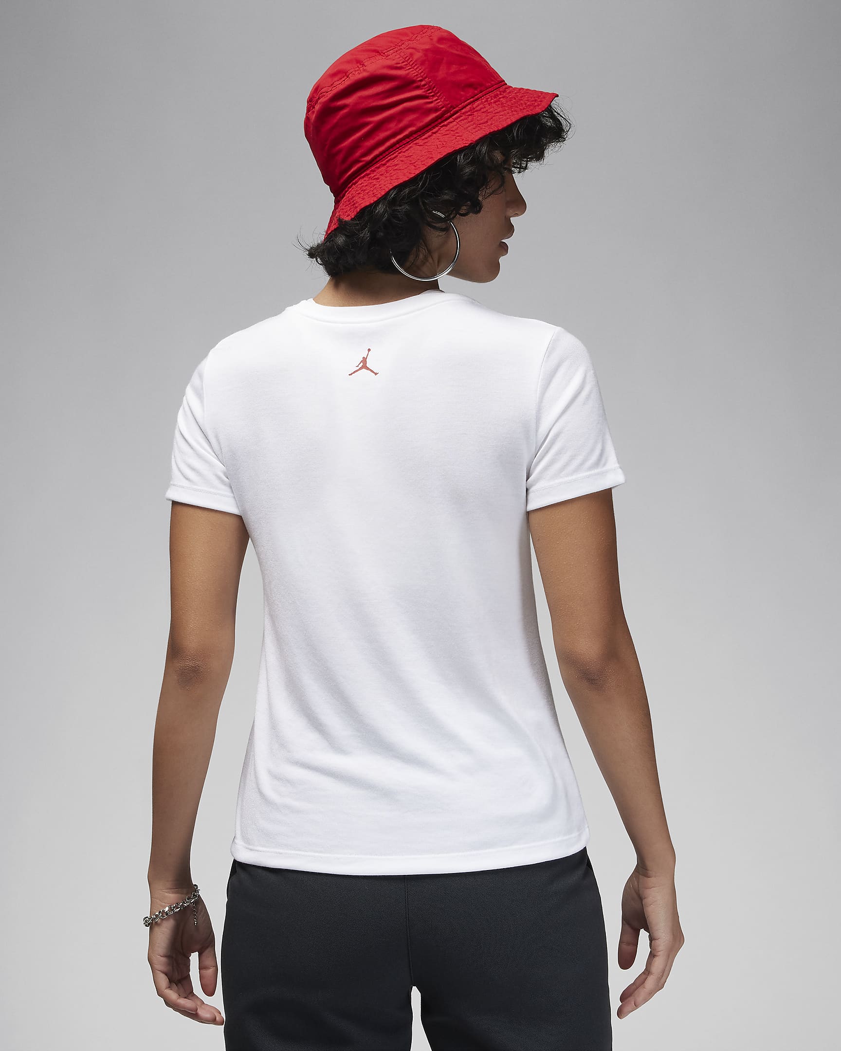 Jordan Women's Slim T-Shirt - White/Dune Red