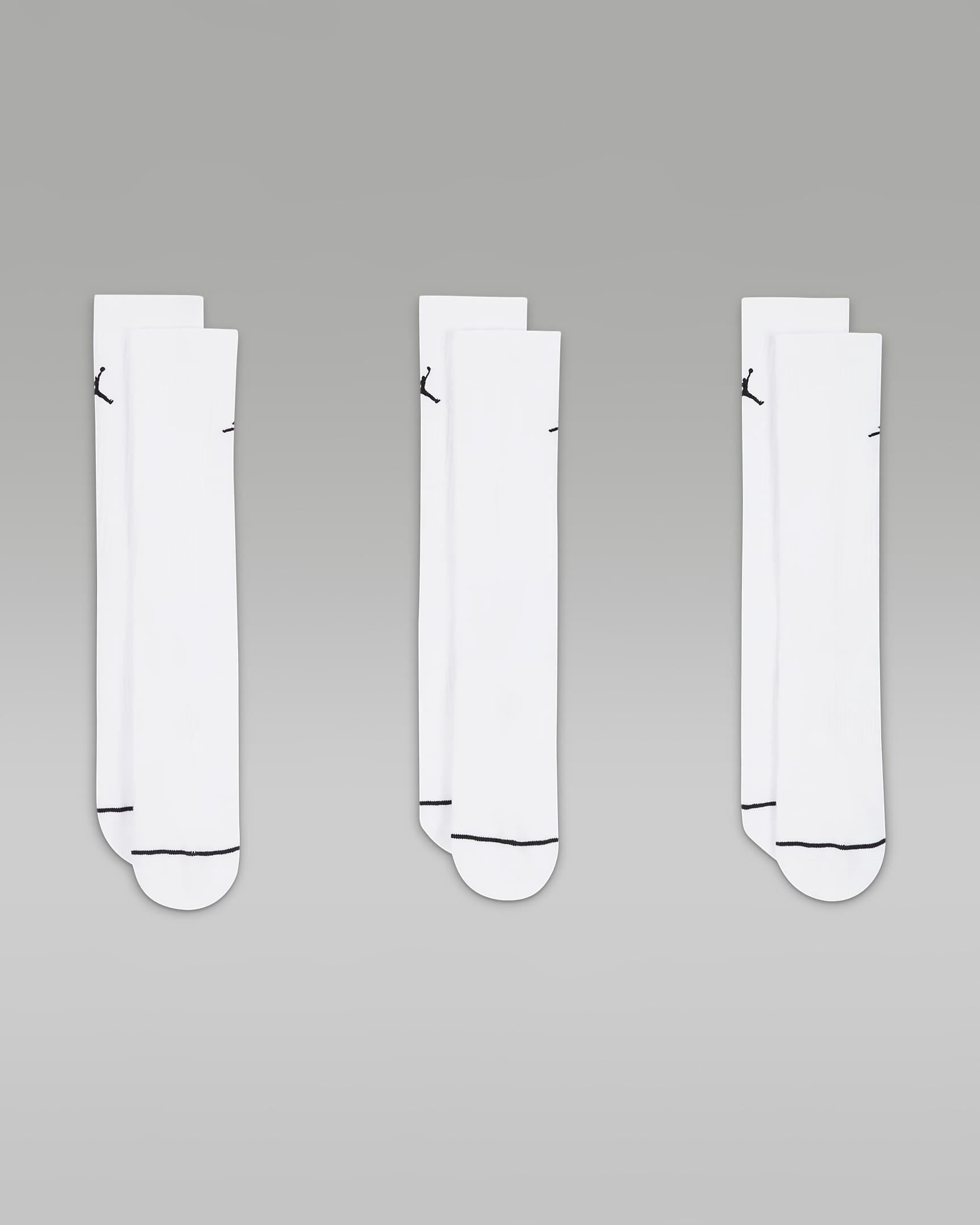 Jordan-hverdagscrewstrømper (3 par) - hvid/sort